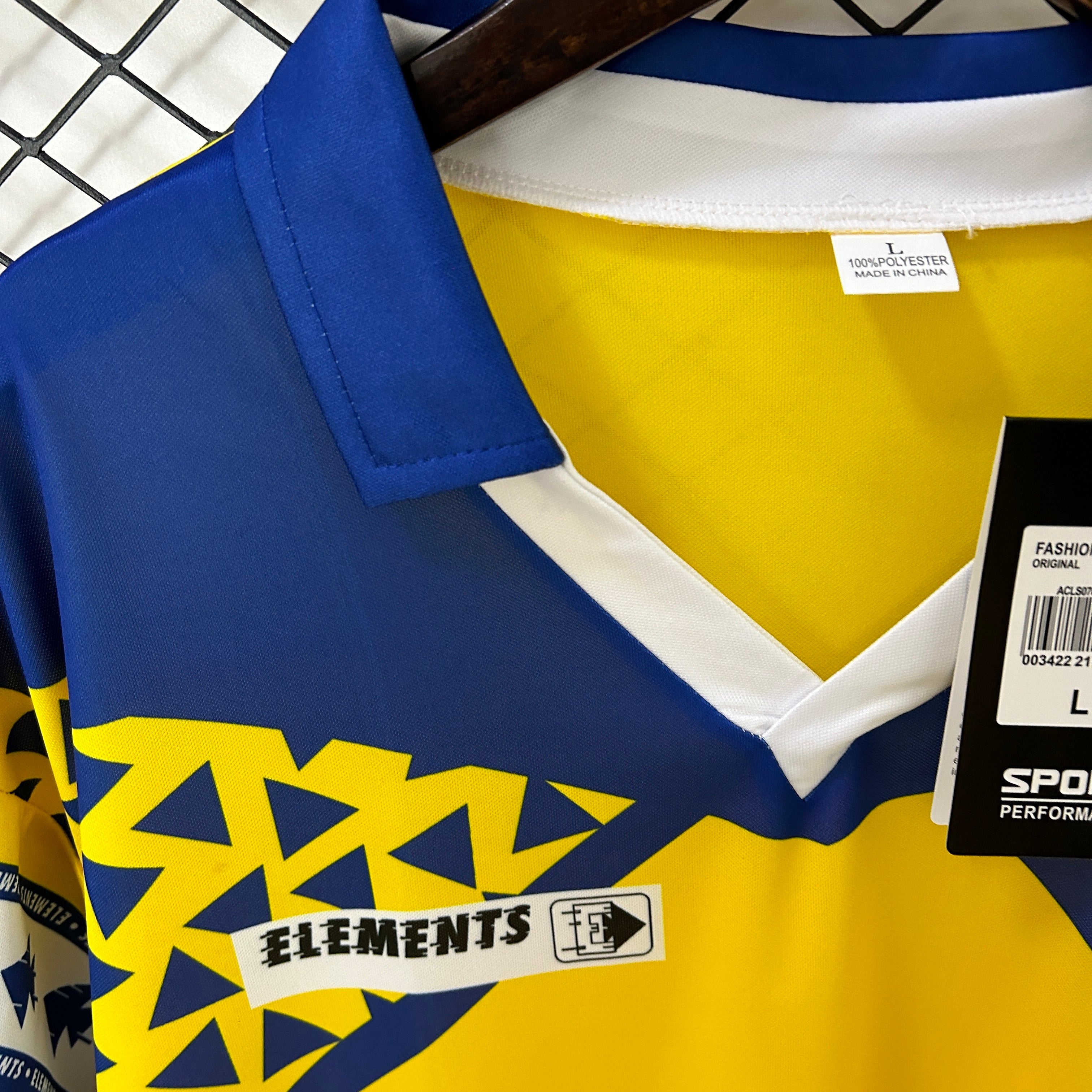 1990s Cadiz Retro Football Shirt | Yellow Blue Home