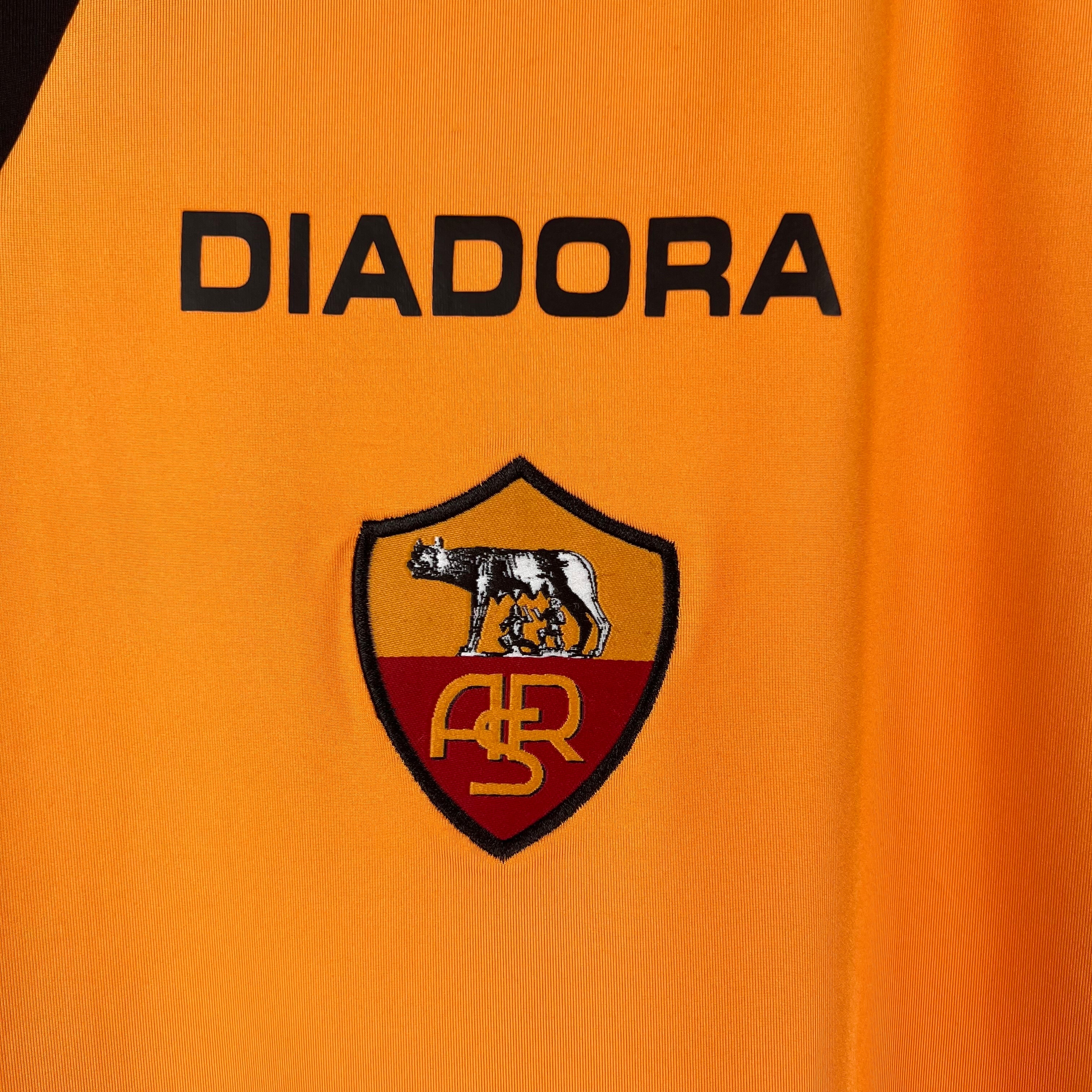 2000s AS Roma Retro Football Shirt | Orange Black Third