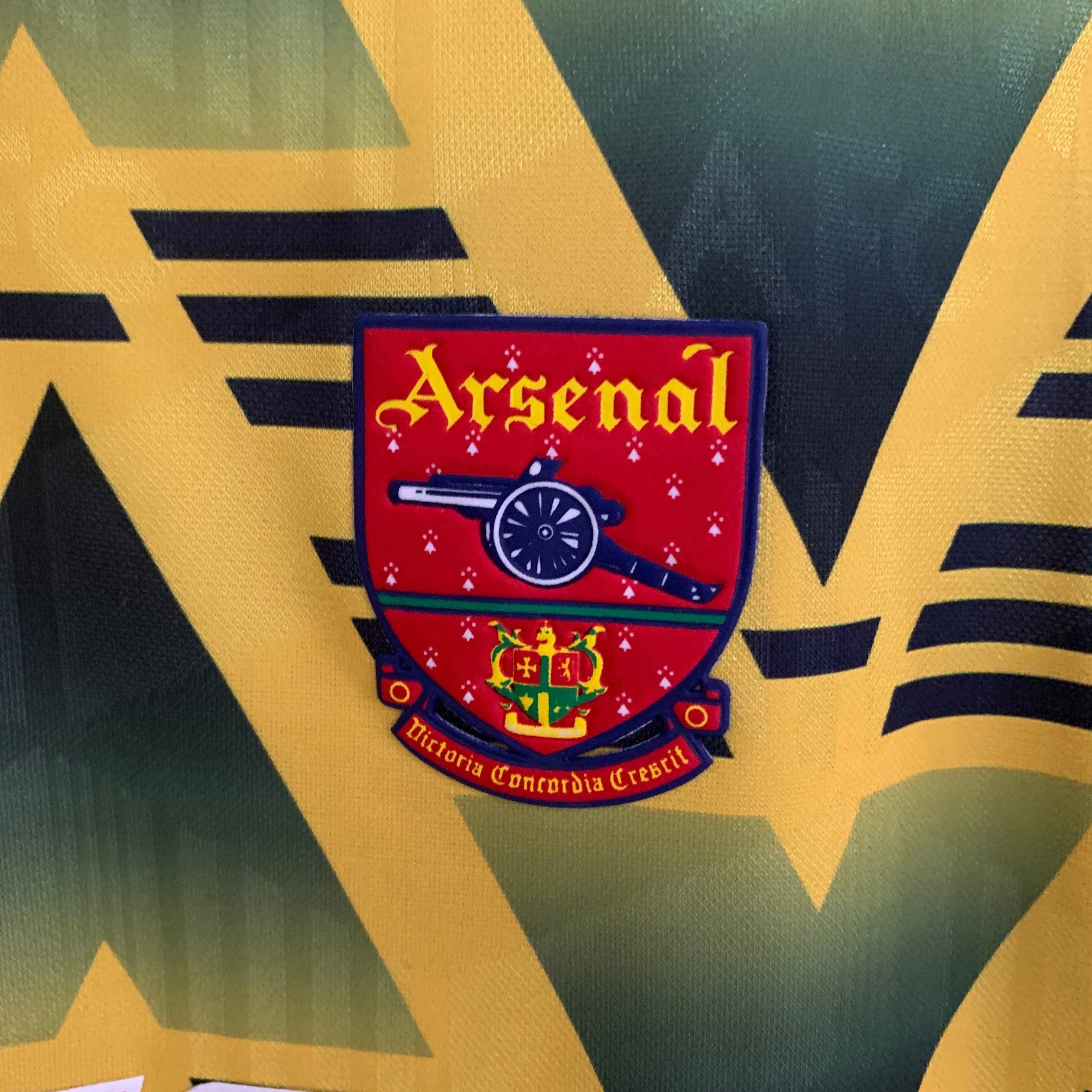 1990s Arsenal Retro Football Shirt | Yellow Green Home