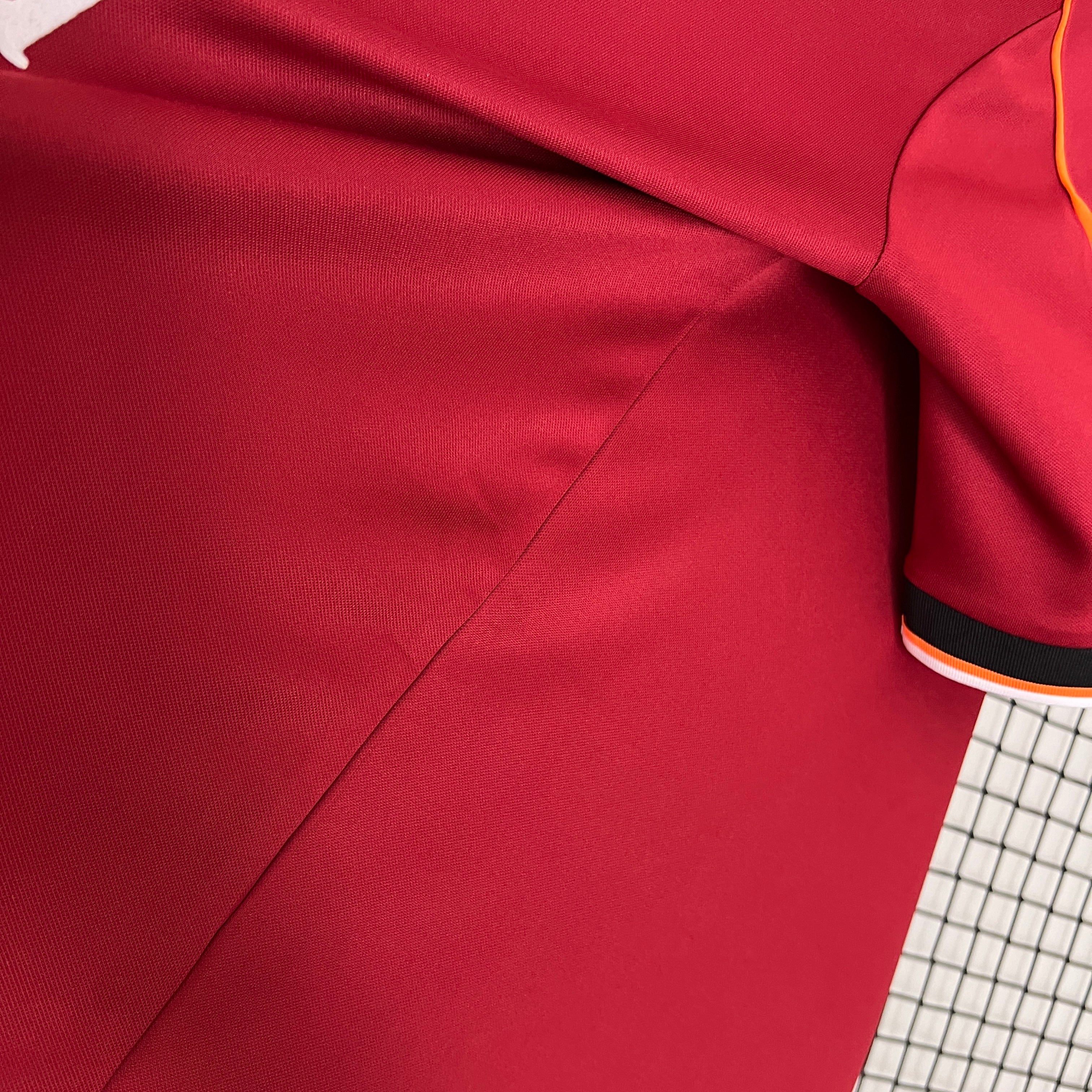 1990s AS Roma Retro Football Shirt | Red Orange Home