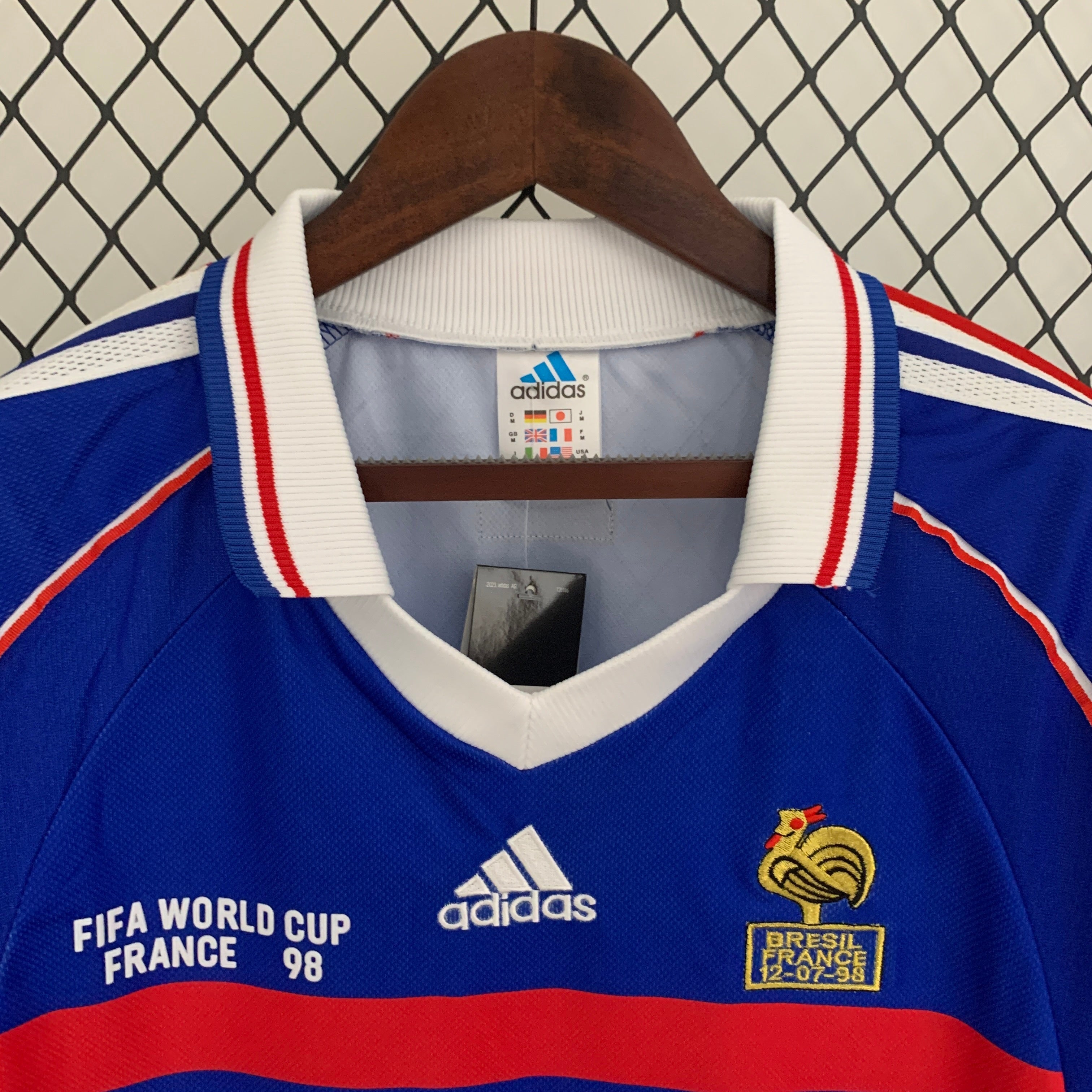 1990s France Retro Football Shirt | Blue Red Home