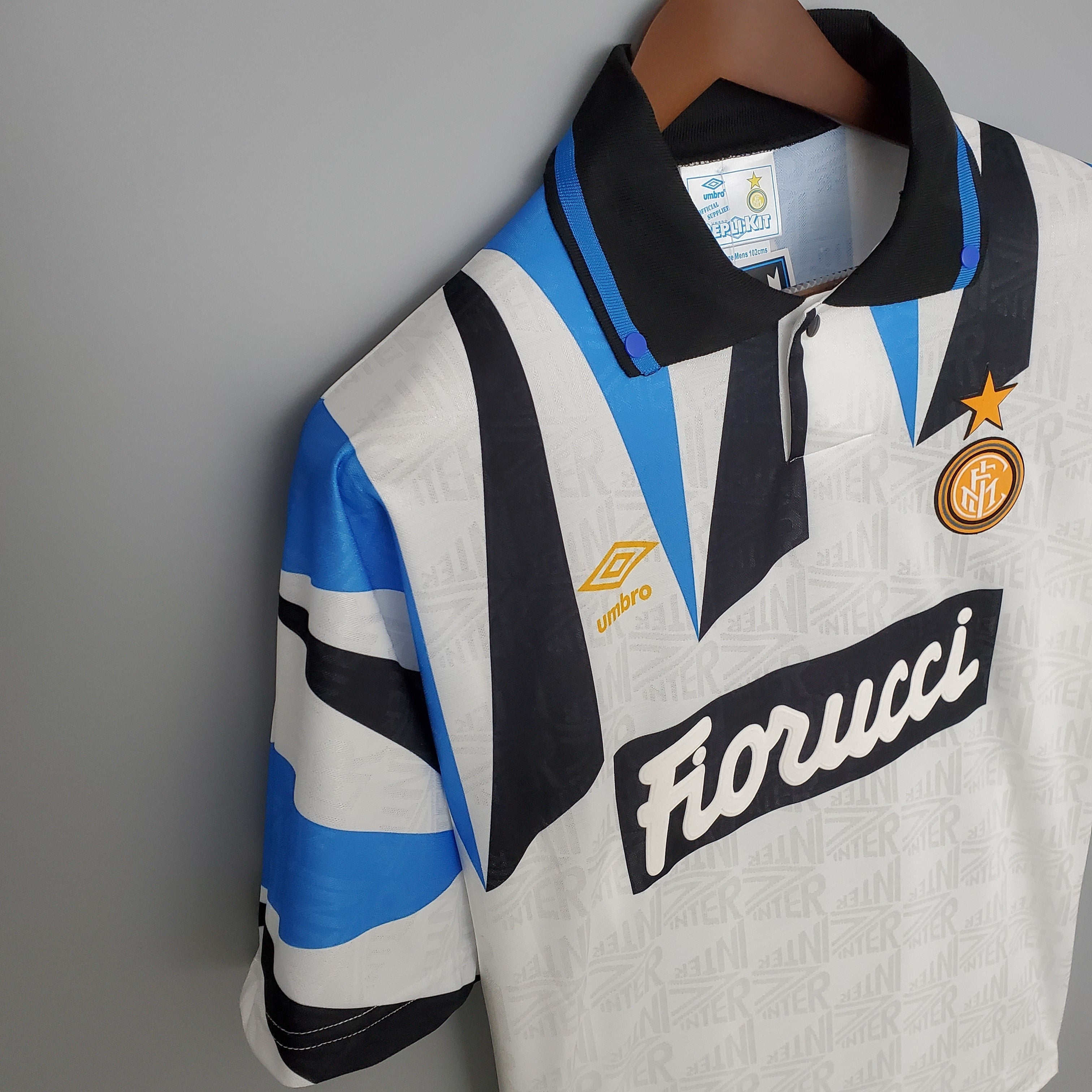 1990s Inter Milan Retro Football Shirt | White Black Blue Home