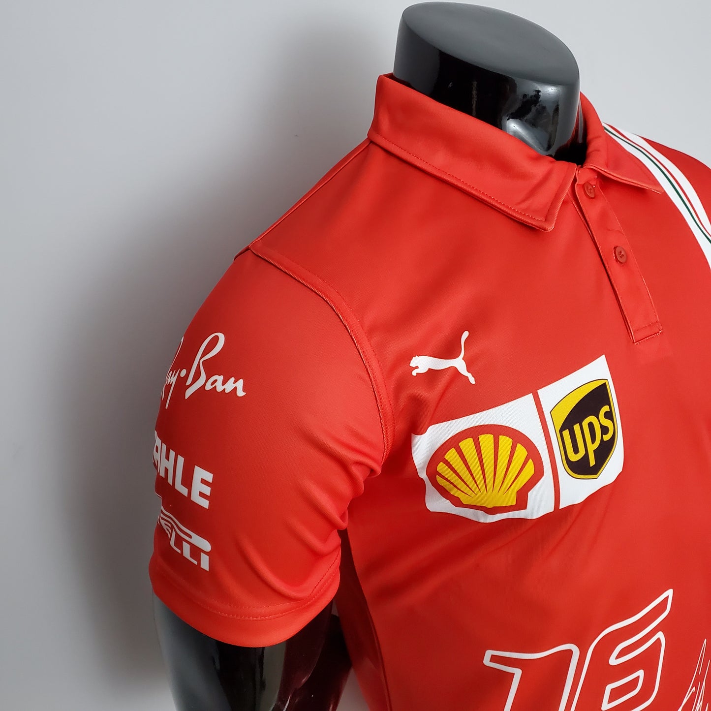 Ferrari F1 2023 Player Fit Polo – Charles Leclerc #16 Shell UPS | Red