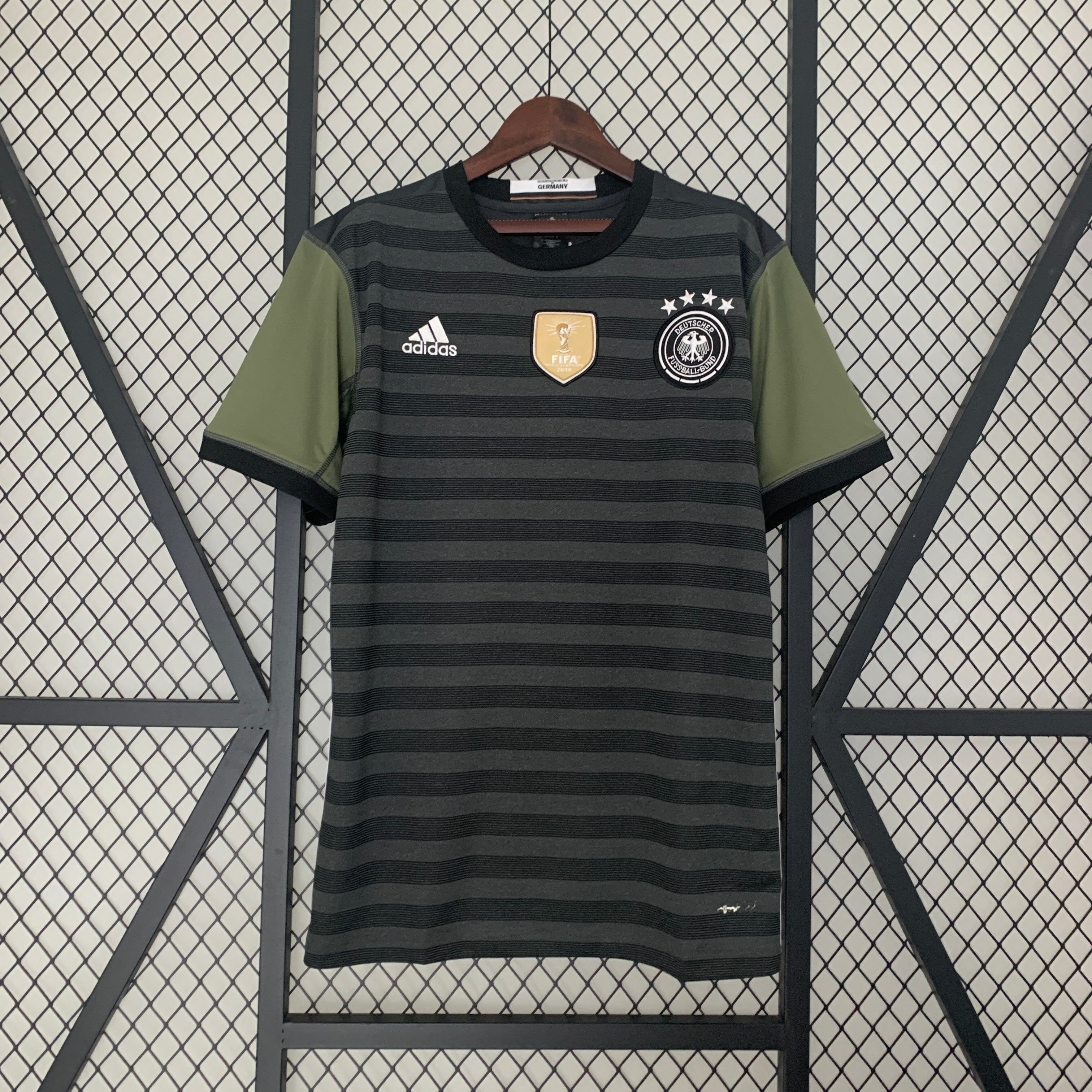 2020s Germany Retro Football Shirt | Black Olive Home