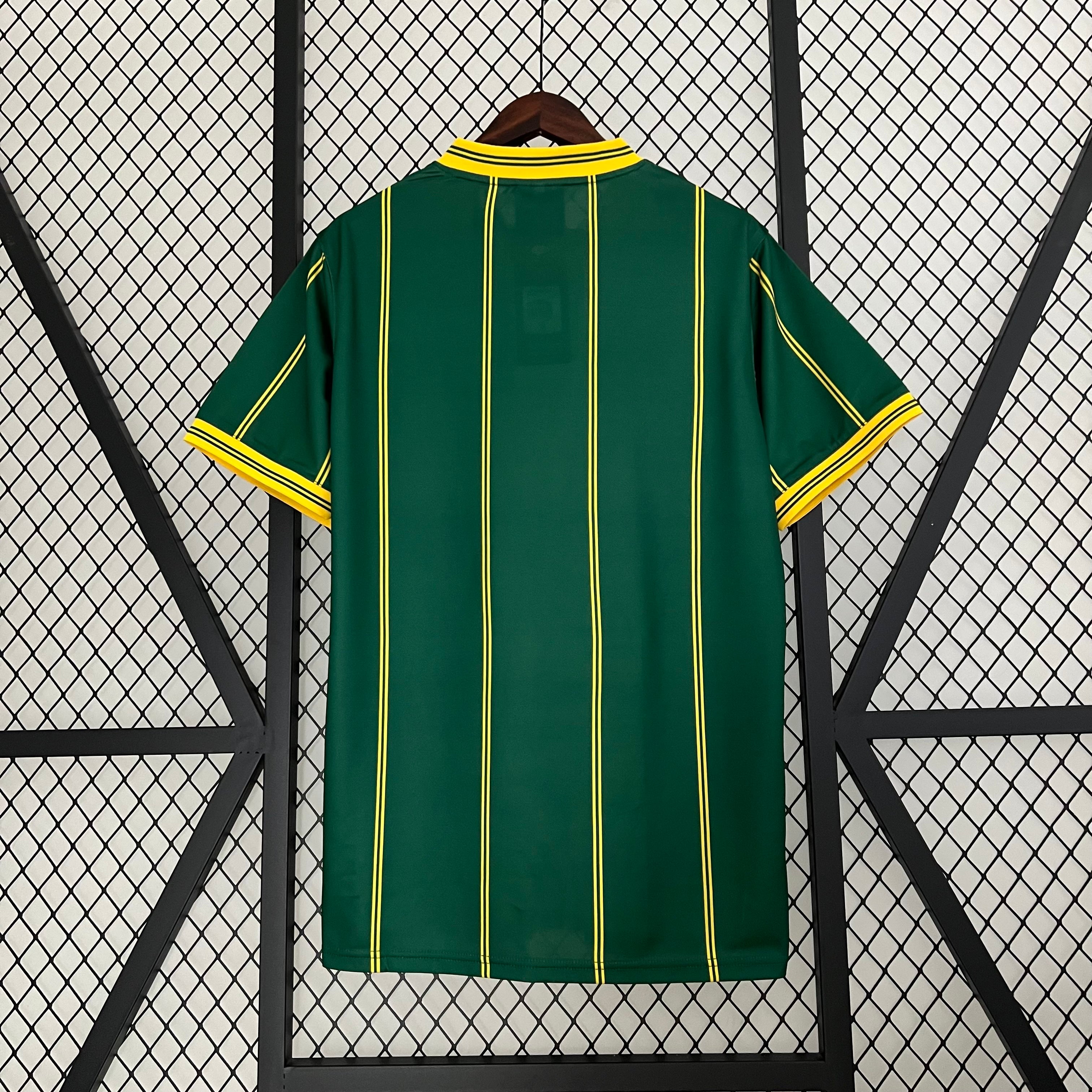 1990s Ind Coope Retro Football Shirt | Green Yellow Home