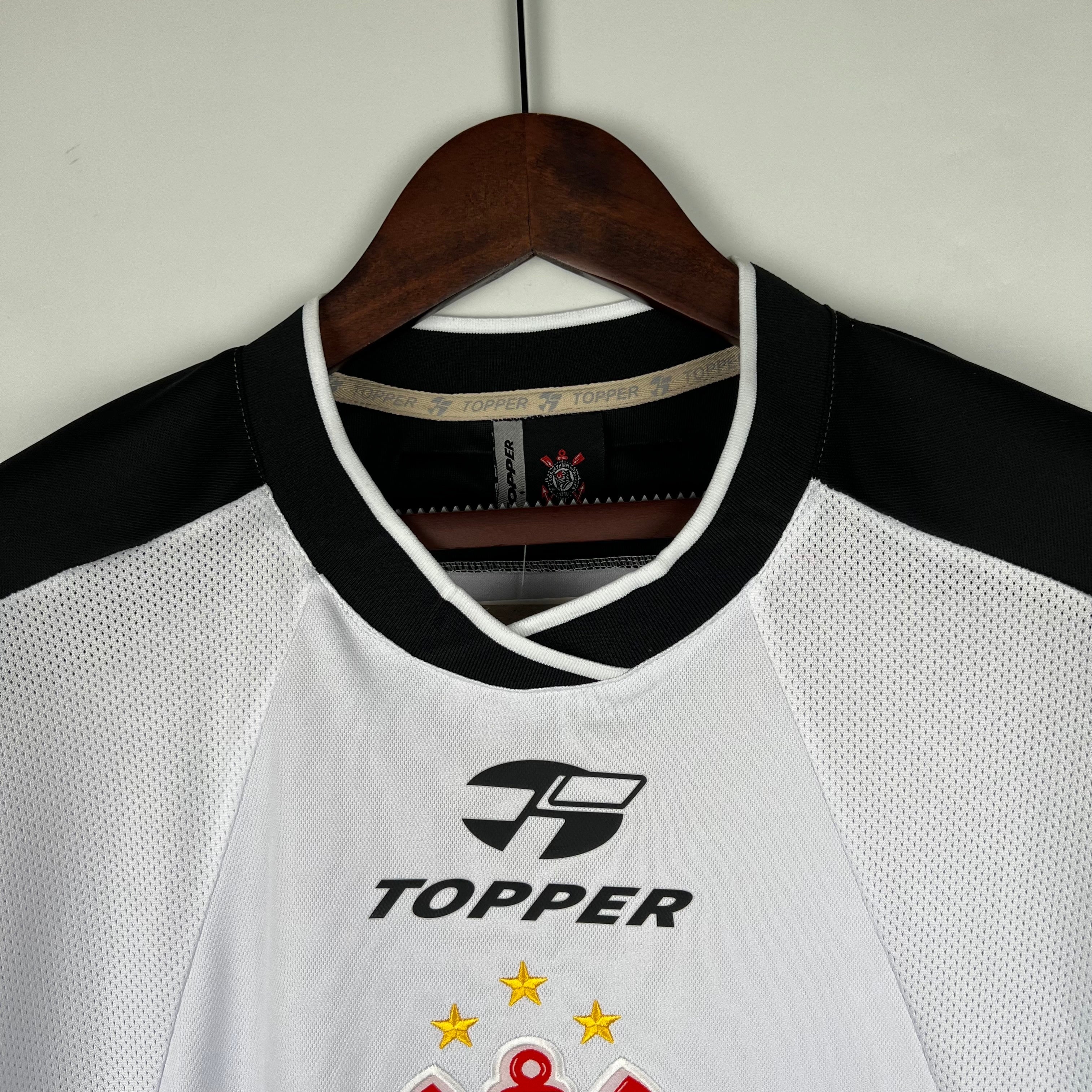 2000s Corinthians Retro Football Shirt | White Black Home