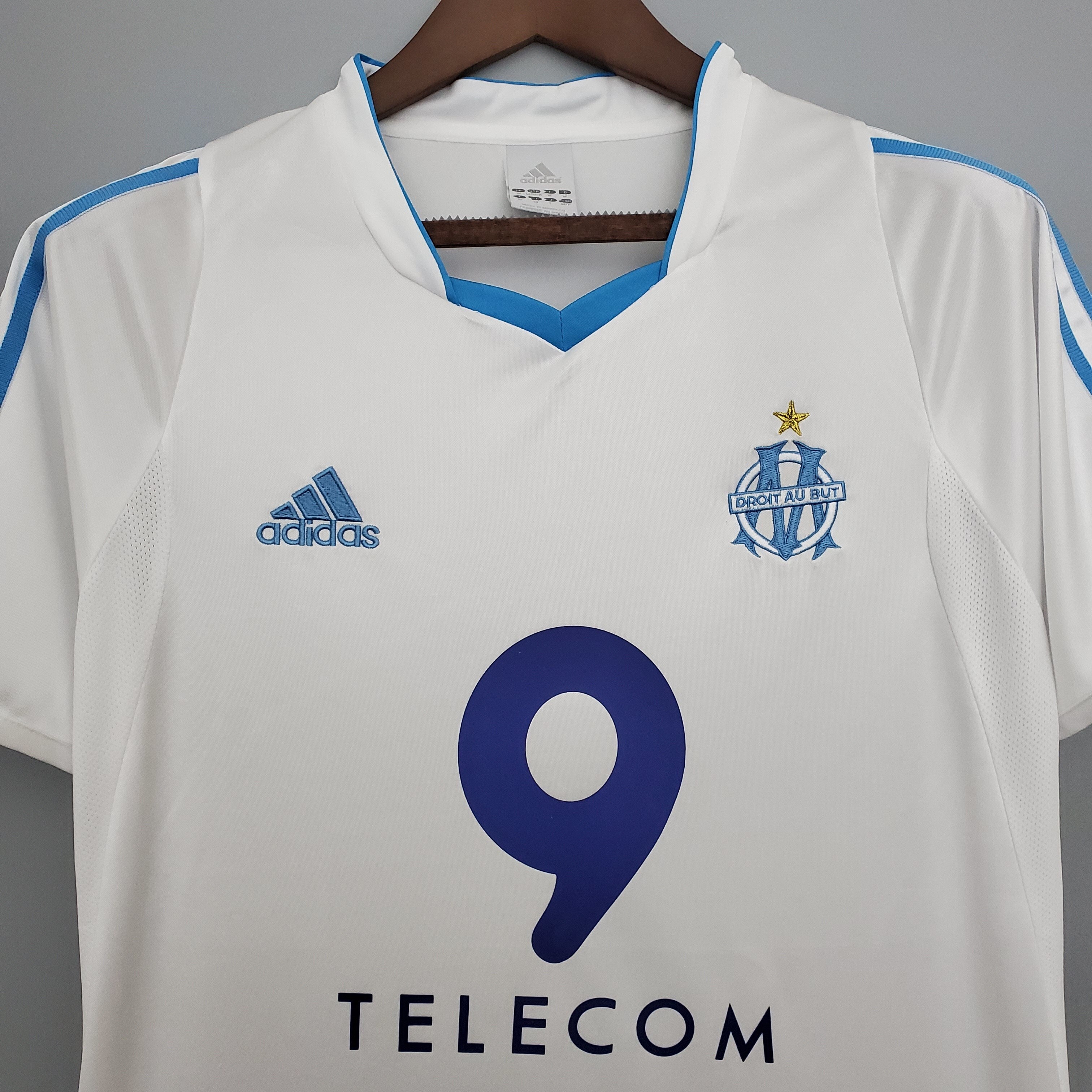 1990s Marseille Retro Football Shirt | White Sky Blue Home