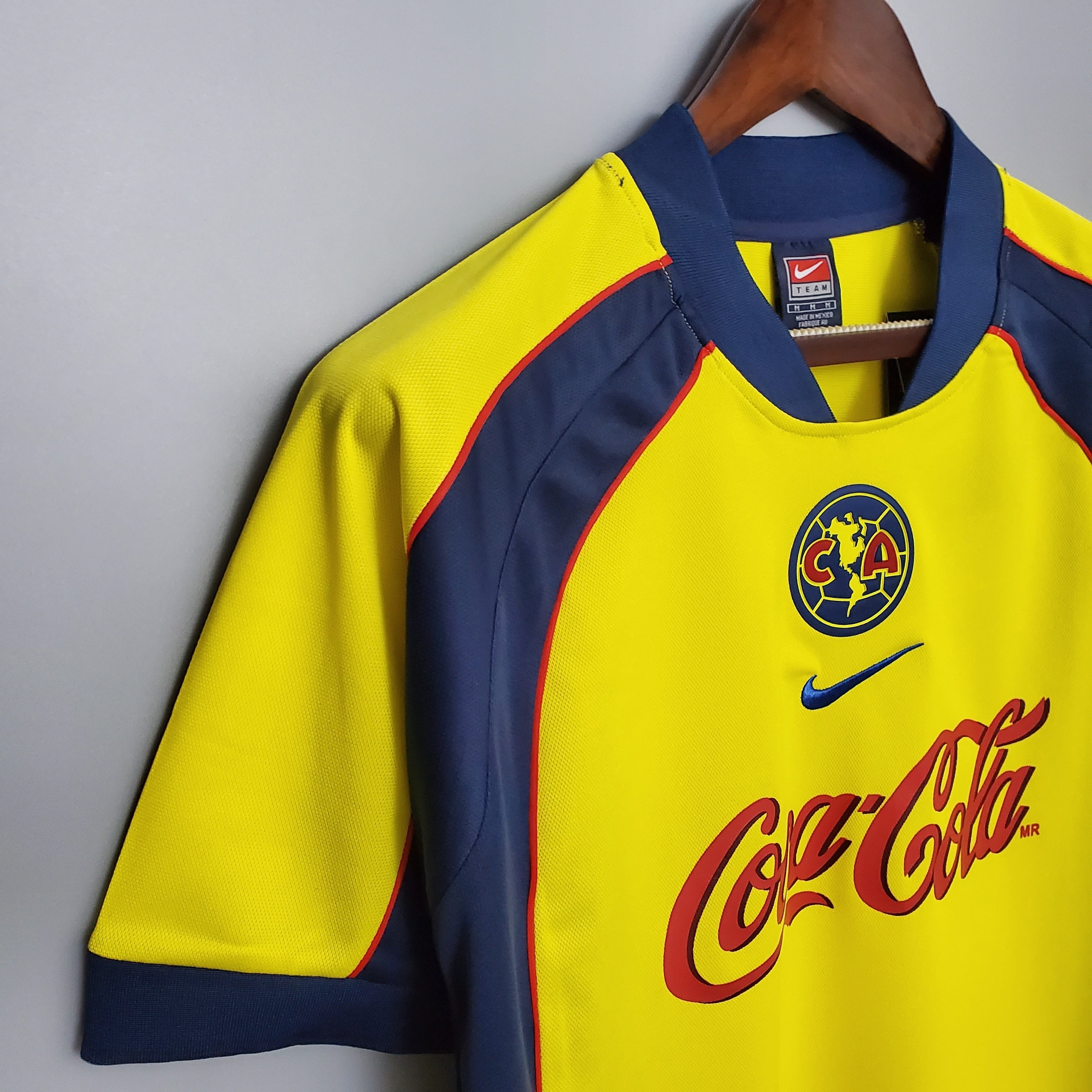 2000s Club America Retro Football Shirt | Yellow Navy Home