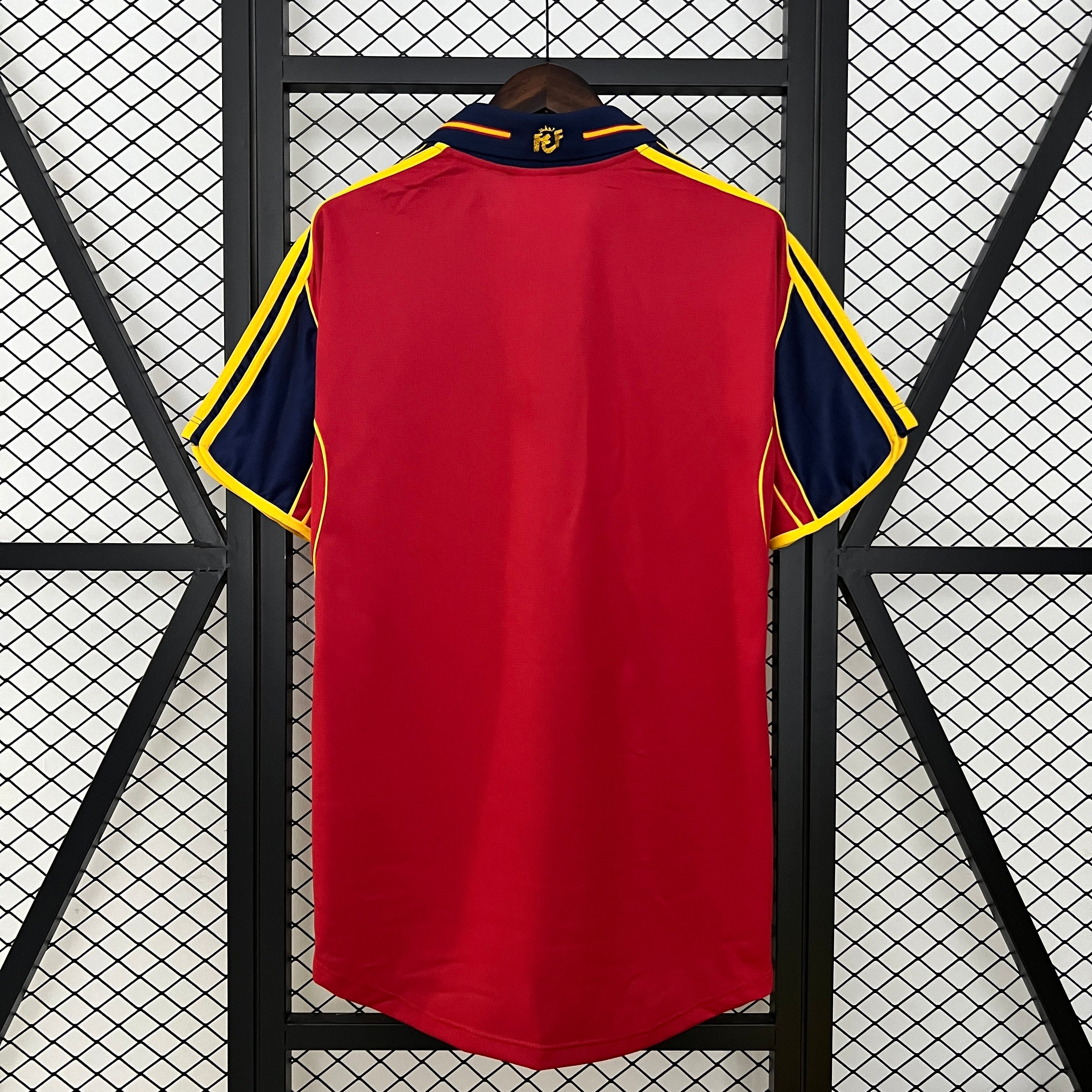1990s Spain Retro Football Shirt | Red Navy Home