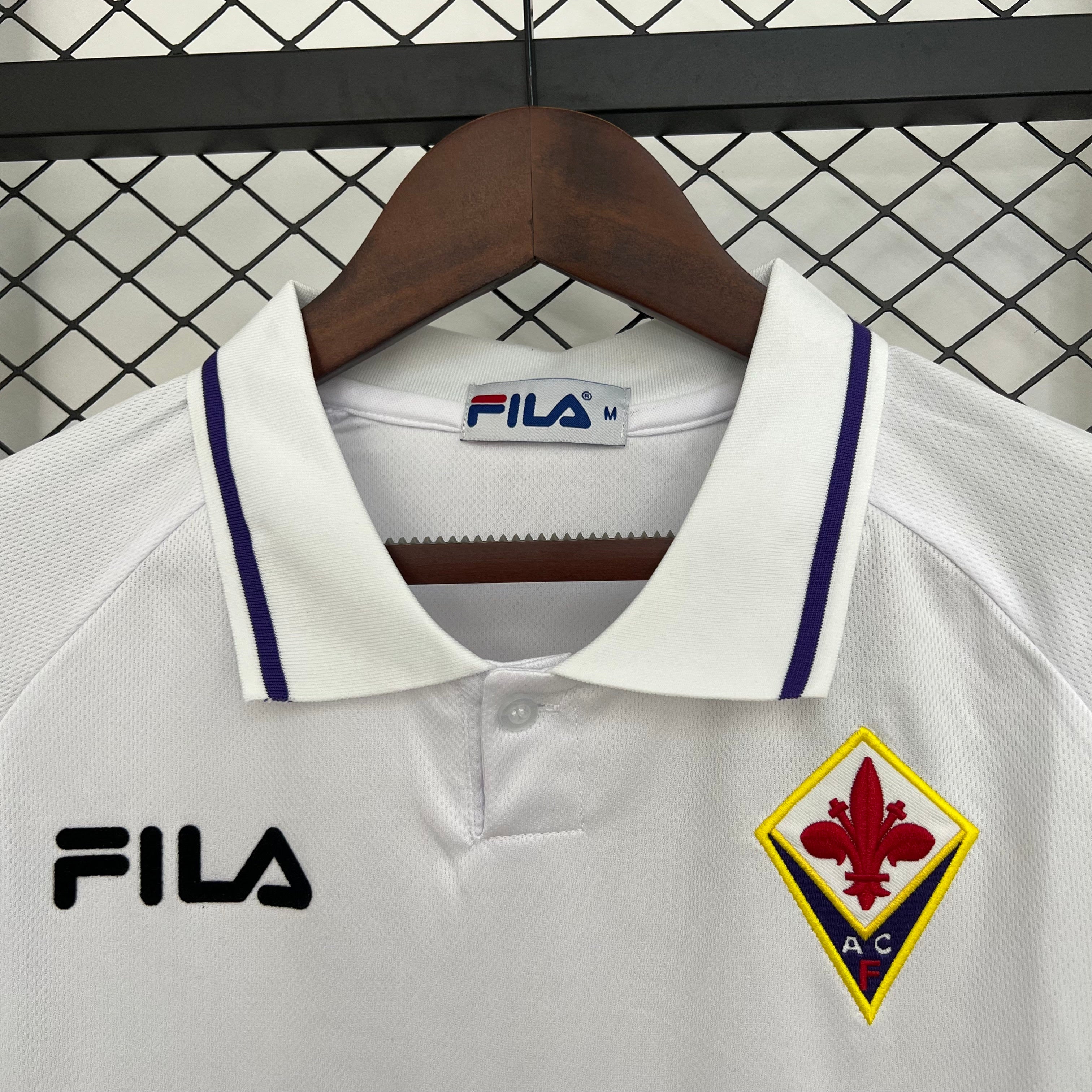 1990s Fiorentina Retro Football Shirt | White Purple Home