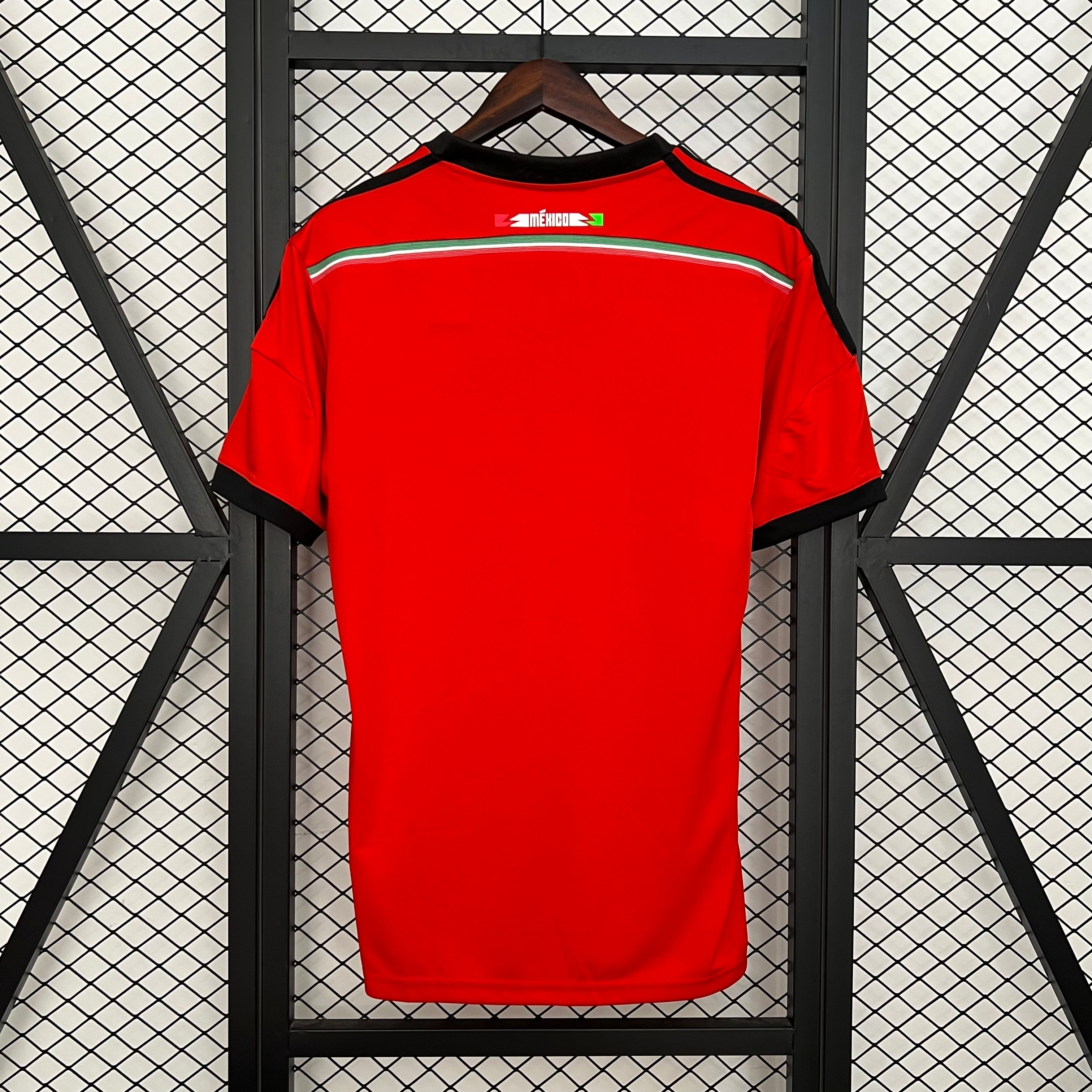 1990s Mexico Retro Football Shirt | Red Black Home
