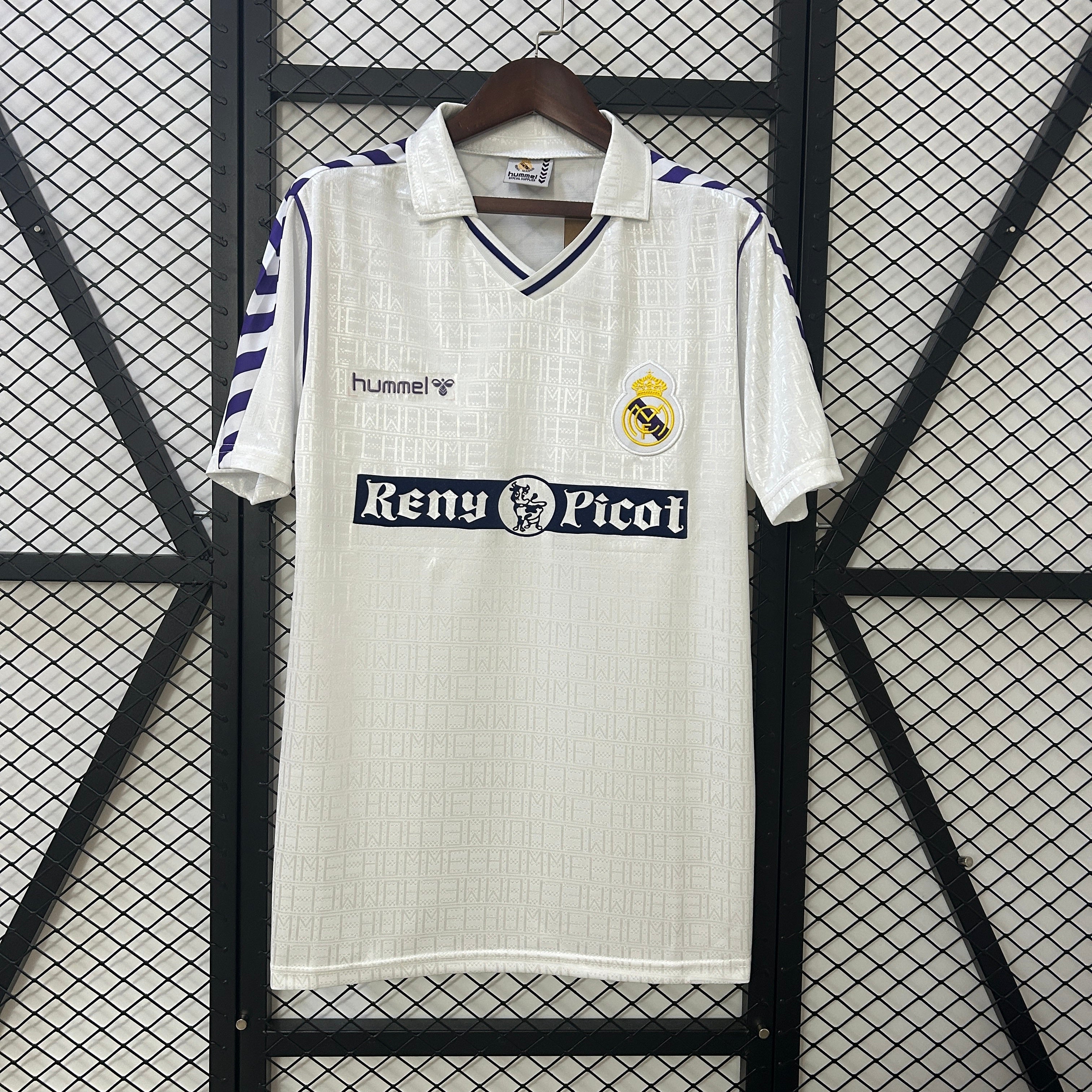 1990s Real Madrid Retro Football Shirt | White Purple Home