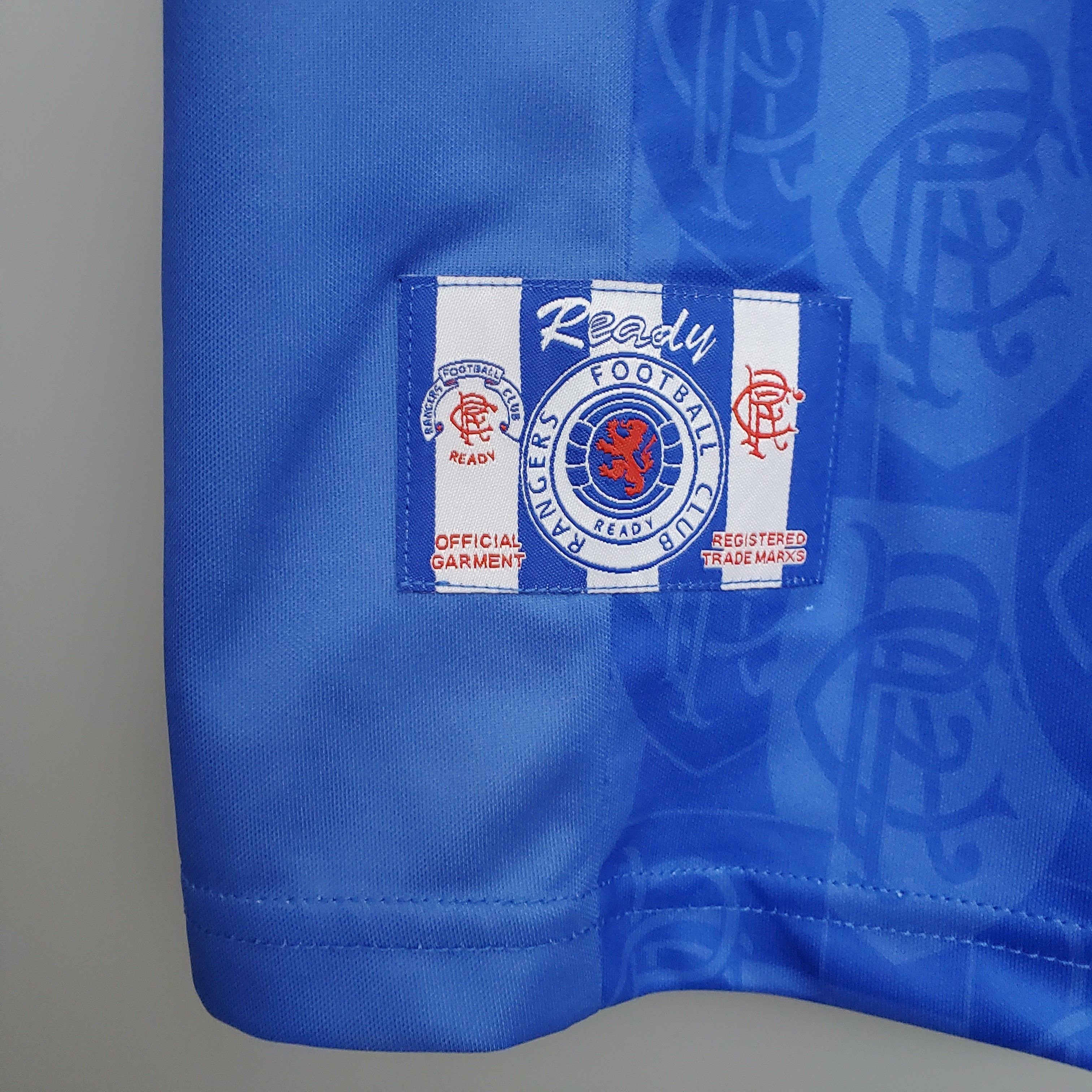 1990s Rangers Retro Football Shirt | Blue White Third