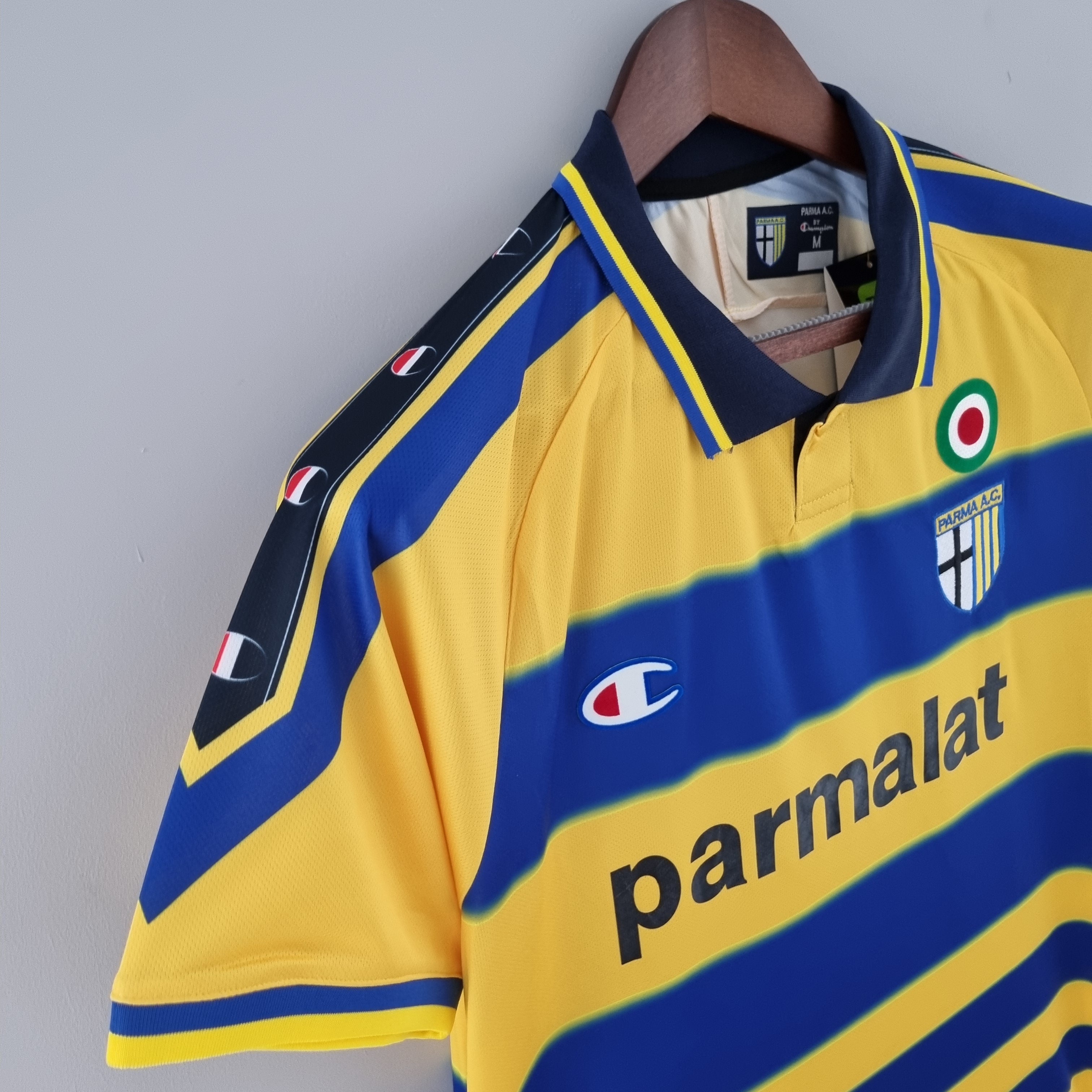 1990s Parma Retro Football Shirt | Yellow Blue Home