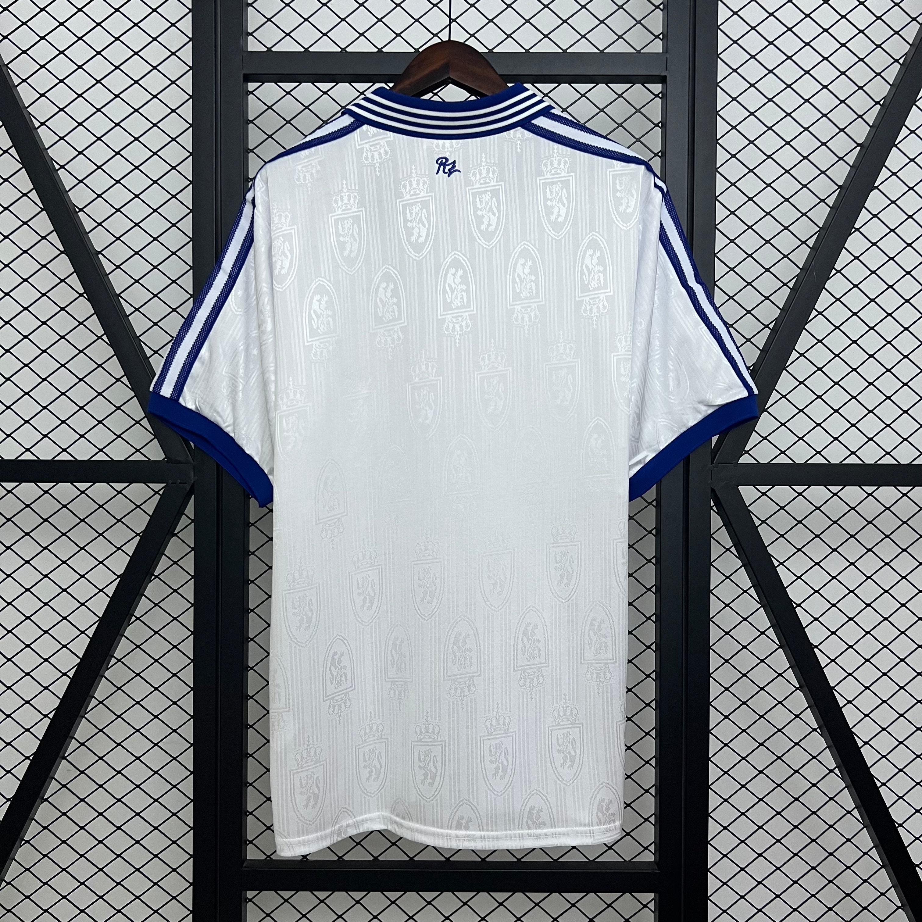 1990s Real Zaragoza Retro Football Shirt | White Blue Home