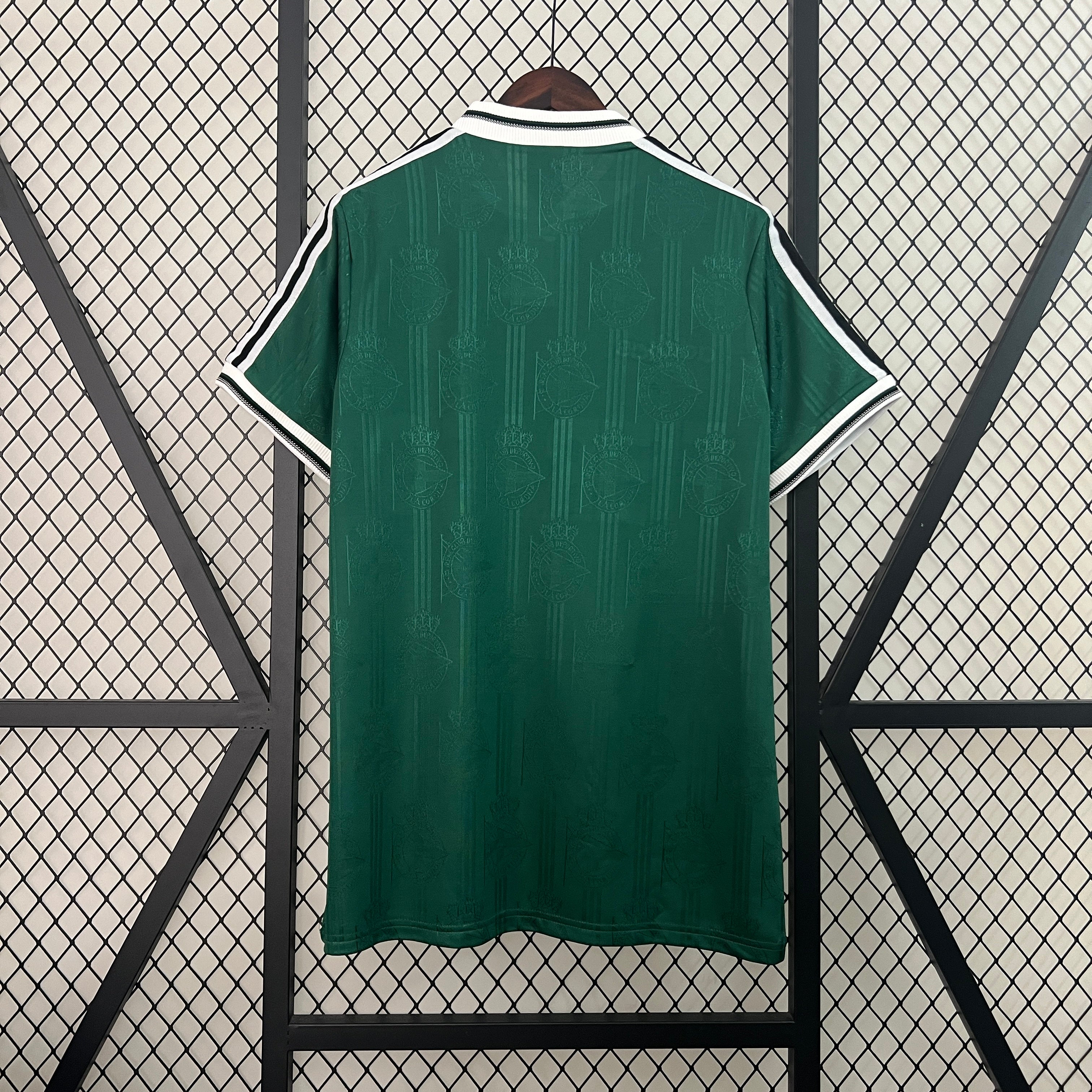 1990s Deportivo La Coruna Retro Football Shirt | Green White Home