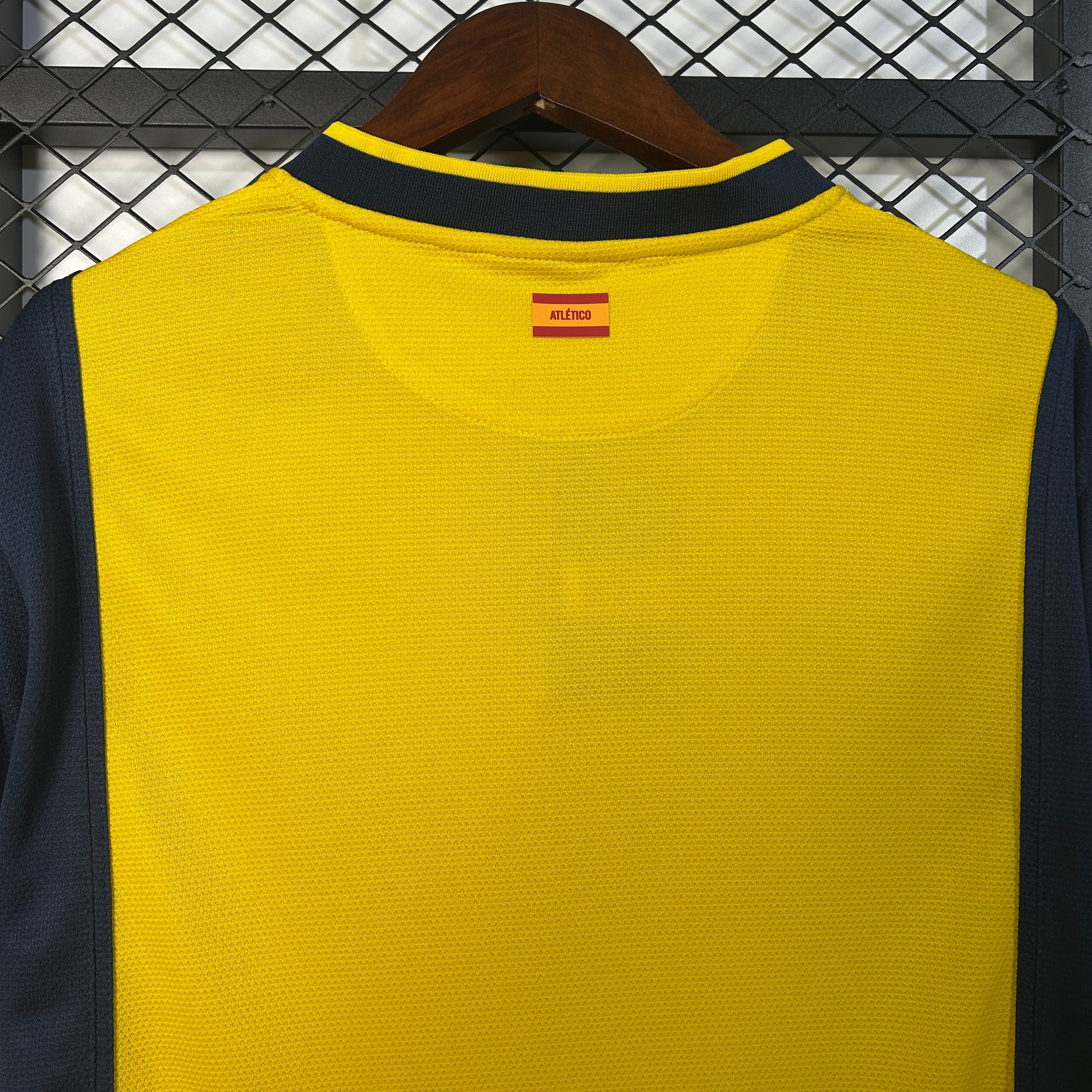 2010s Atletico Madrid Retro Football Shirt | Yellow Navy Home