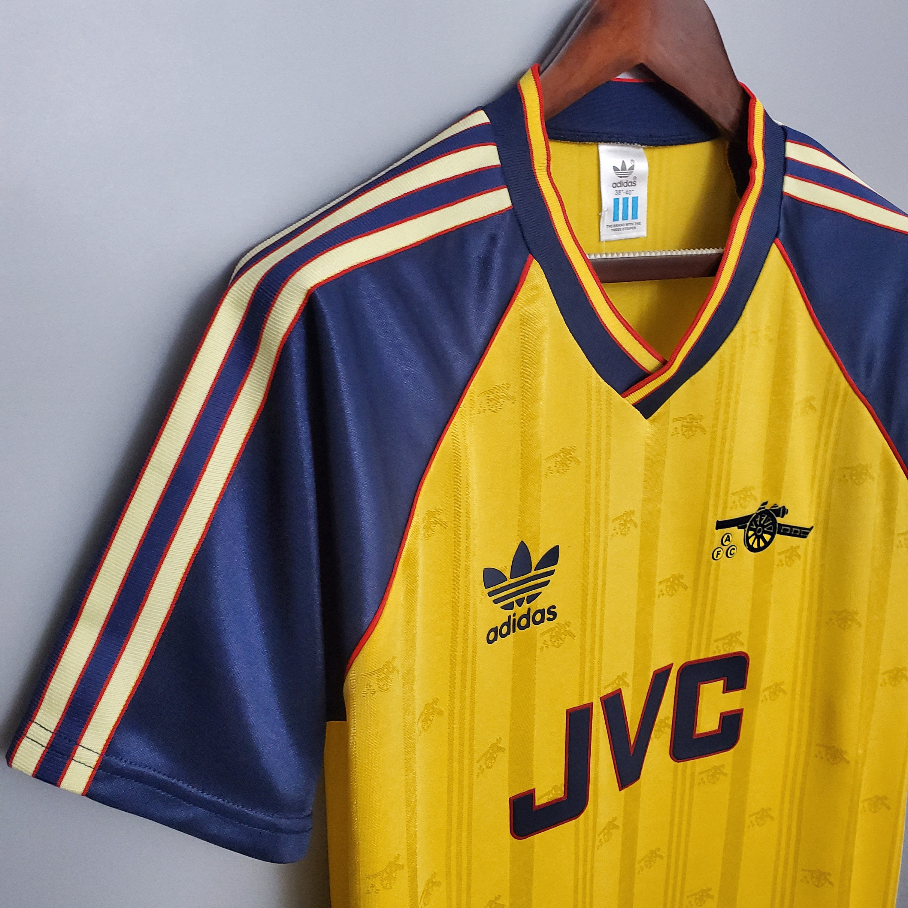 1980s Arsenal Retro Football Shirt | Yellow Navy Home