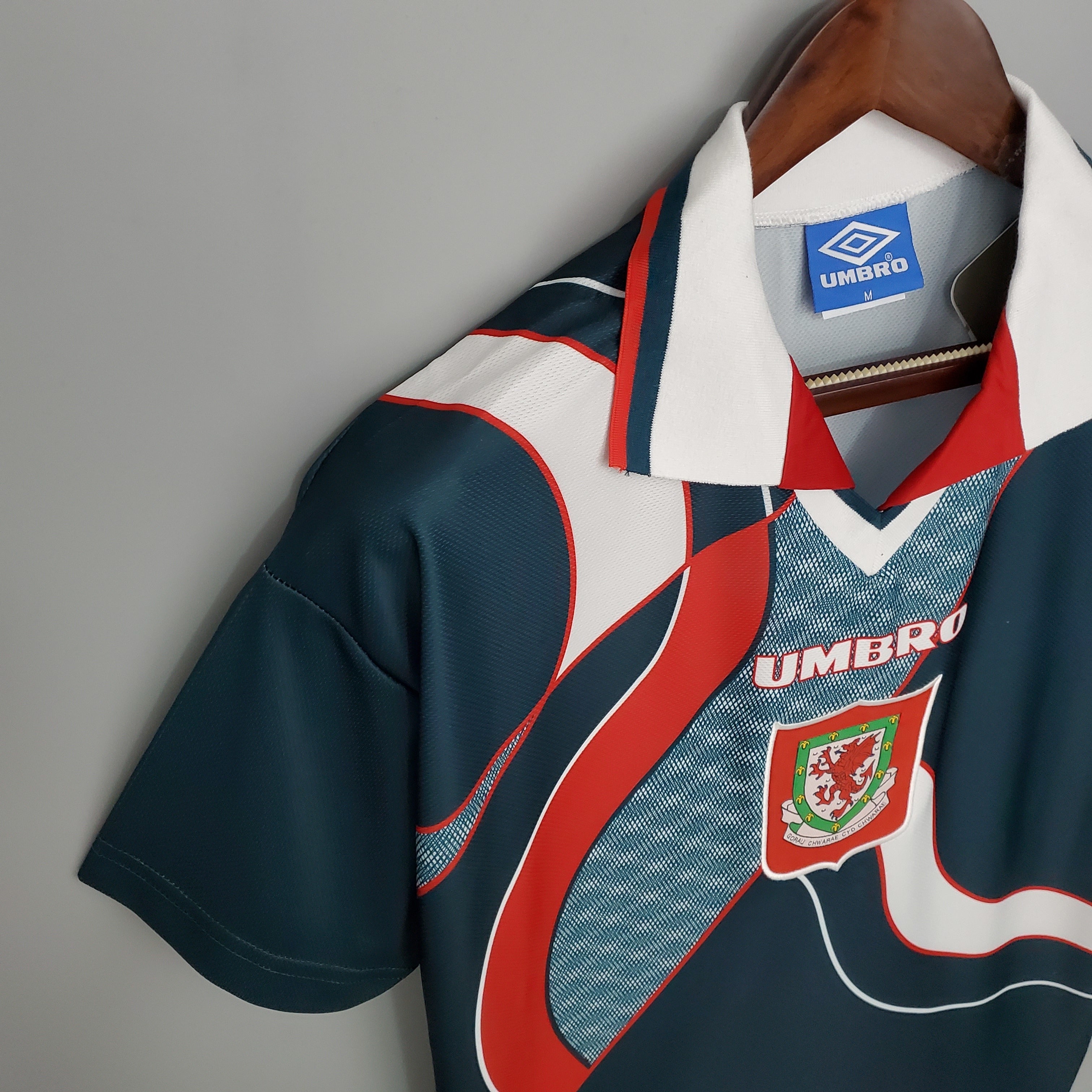 1990s Wales Retro Football Shirt | Navy Red Home