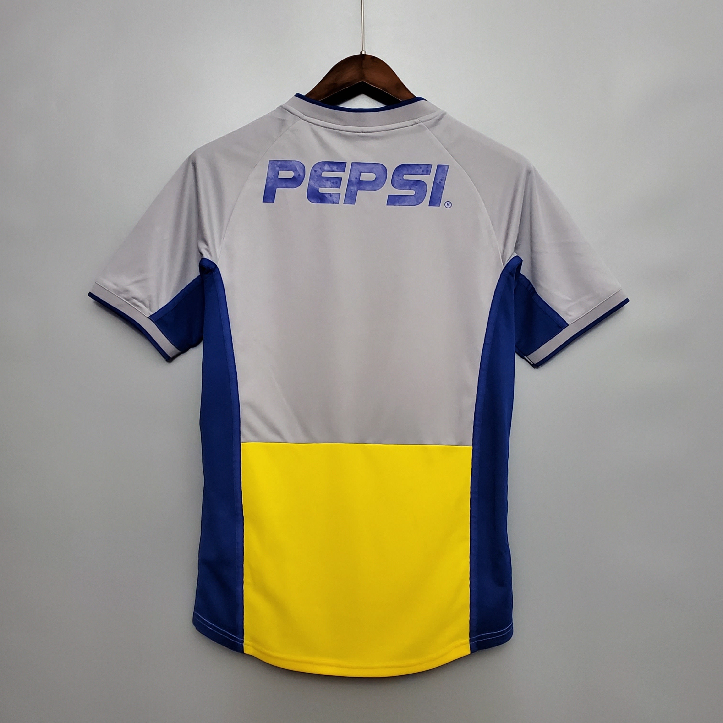 2000s Boca Juniors Retro Football Shirt | Grey Blue Home