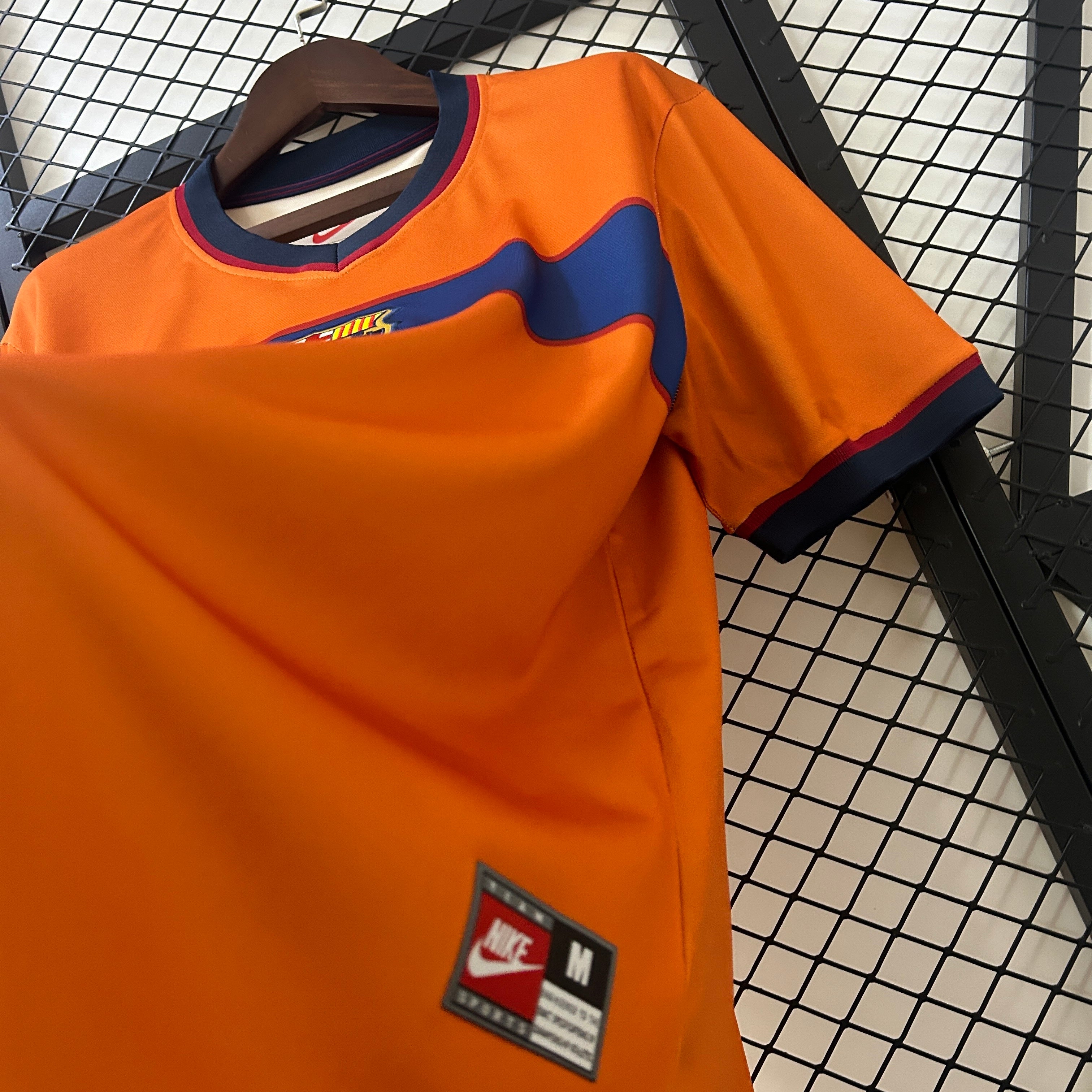 1990s Barcelona Retro Football Shirt | Orange Blue Home