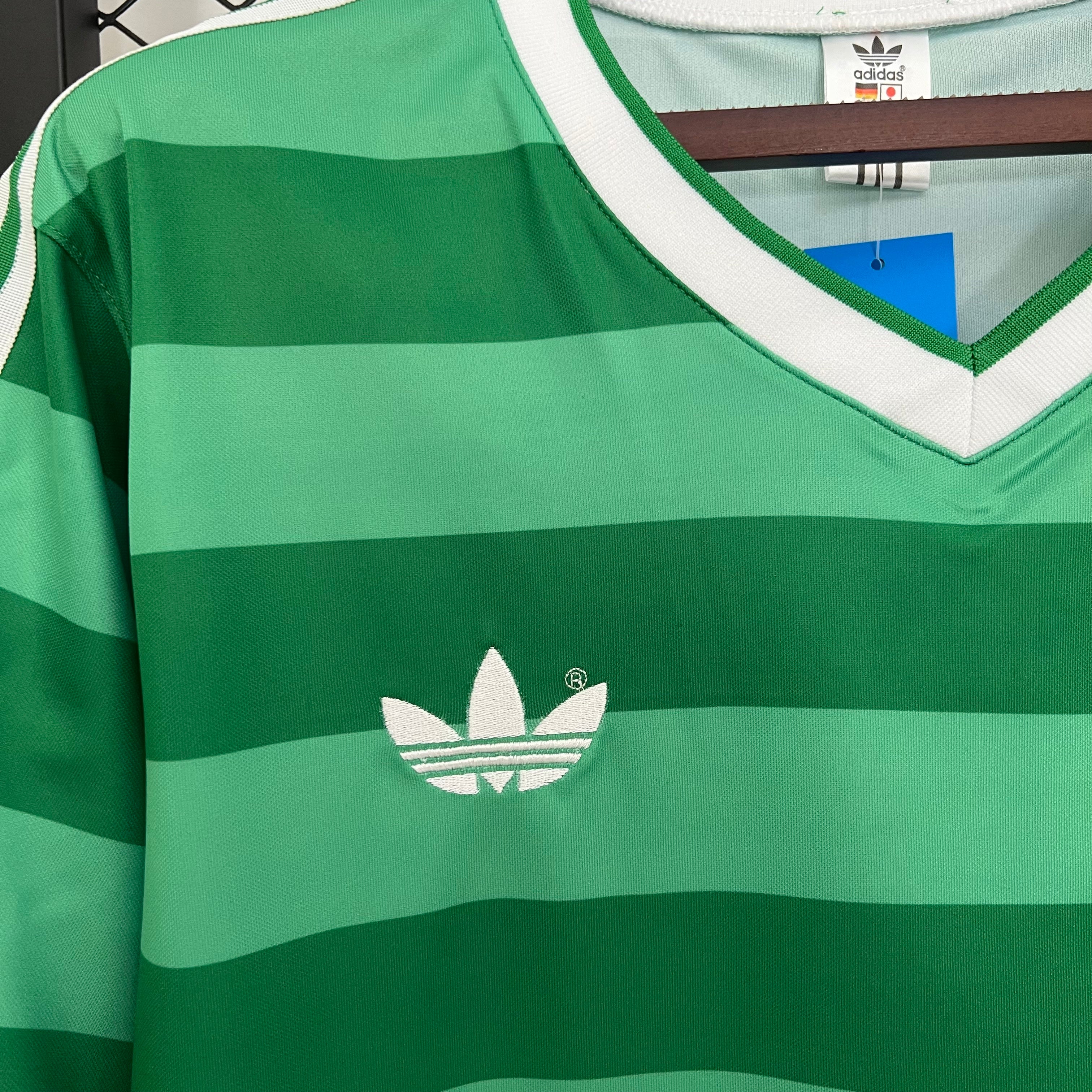 1980s Germany Retro Football Shirt | Green White Home