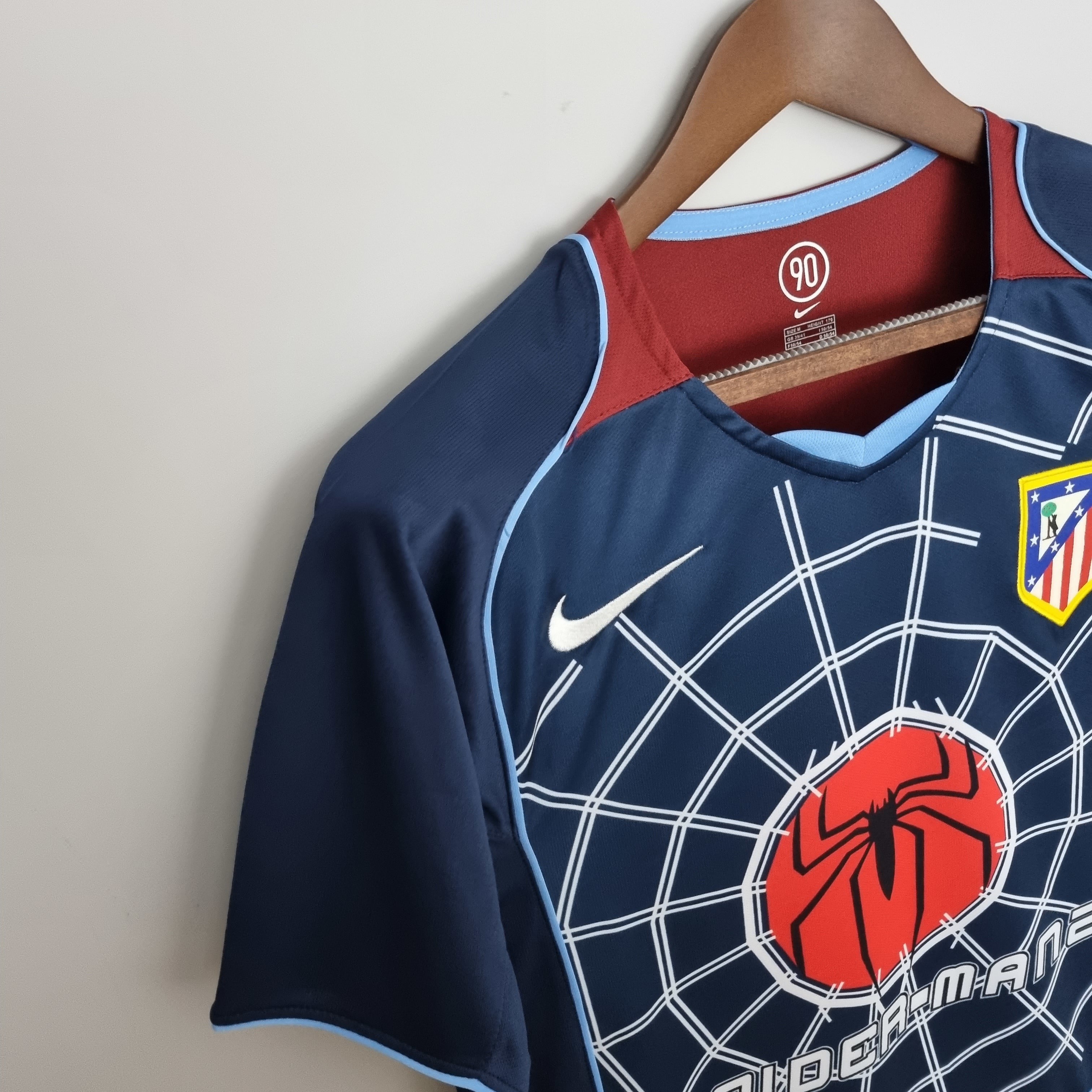 1990s Atletico Madrid Retro Football Shirt | Navy Red Home
