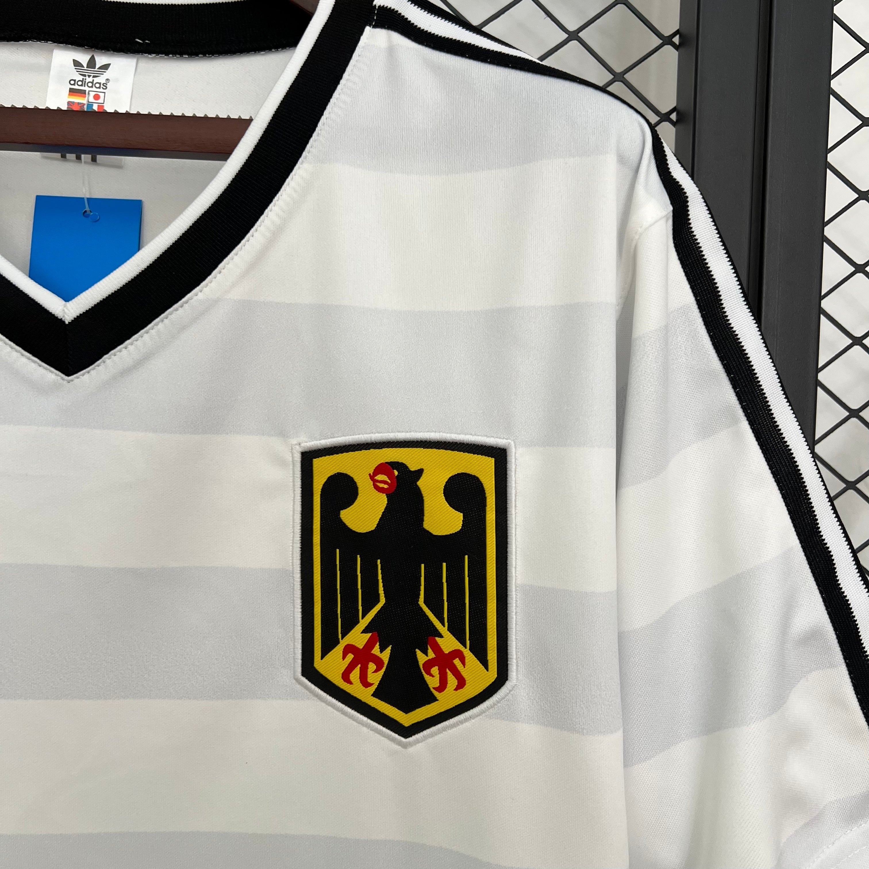 1980s Germany Retro Football Shirt | White Black Home