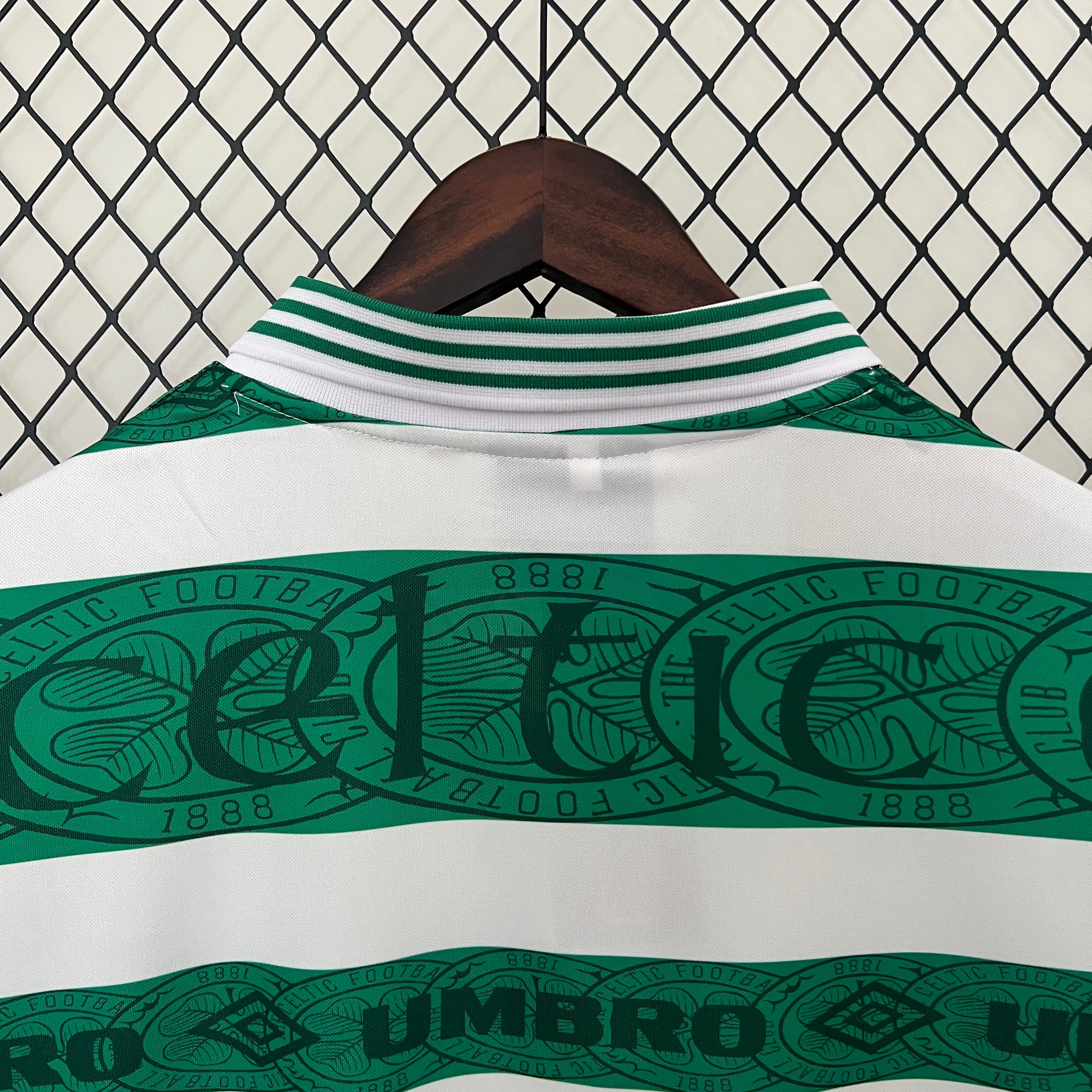 1990s Celtic Retro Football Shirt | Green White Home