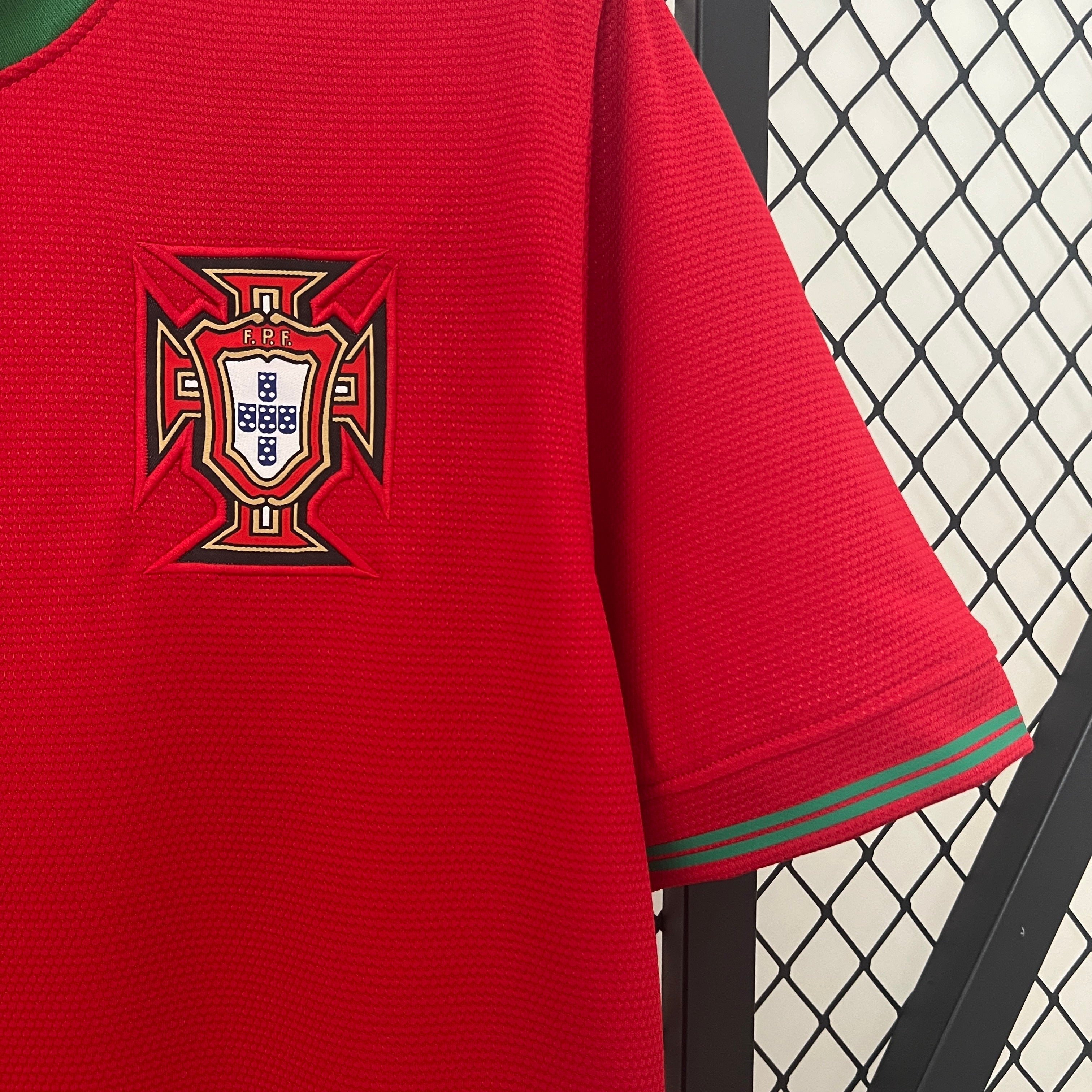 2000s Portugal Retro Football Shirt | Red Green Home