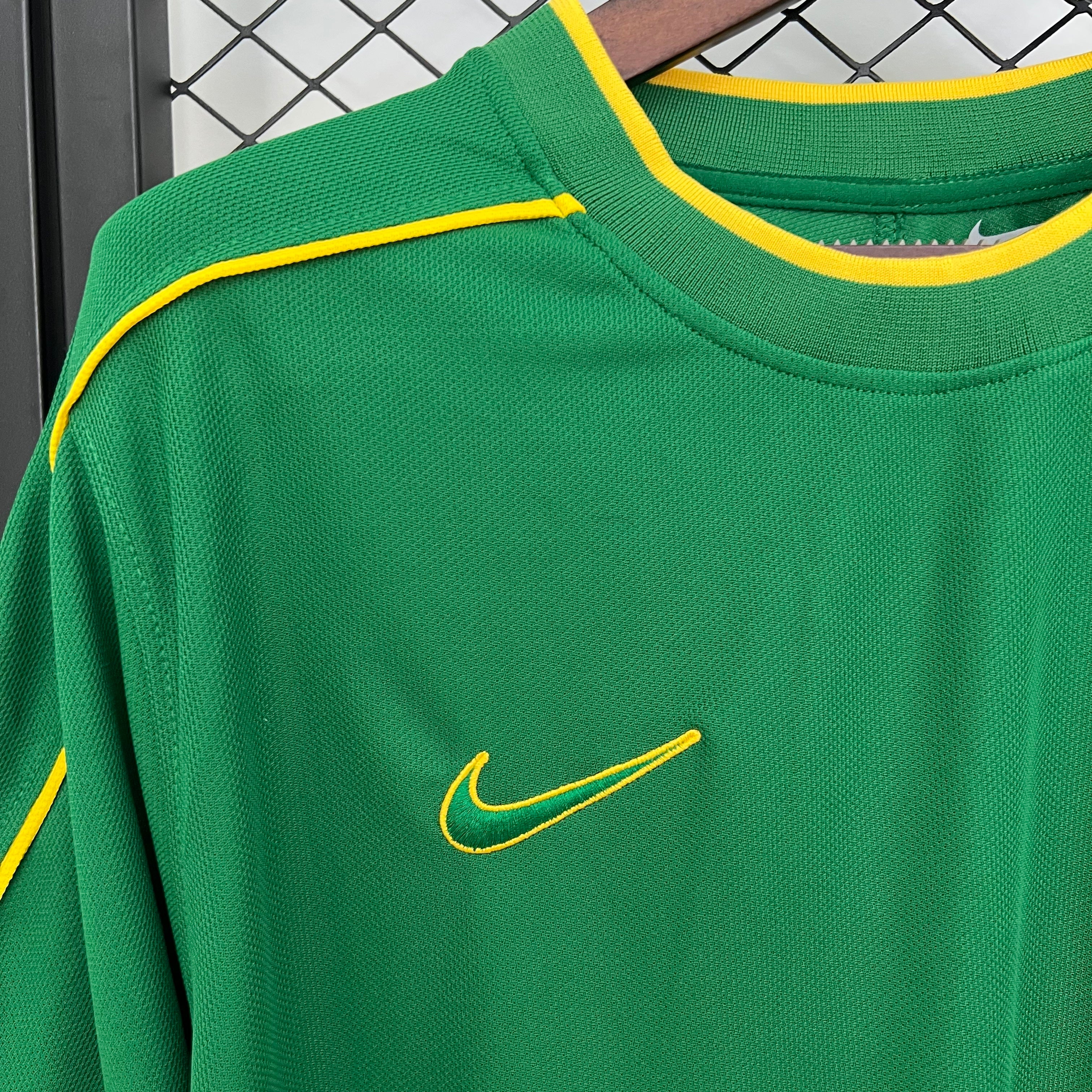 1990s Brazil Retro Football Shirt | Green Yellow Home