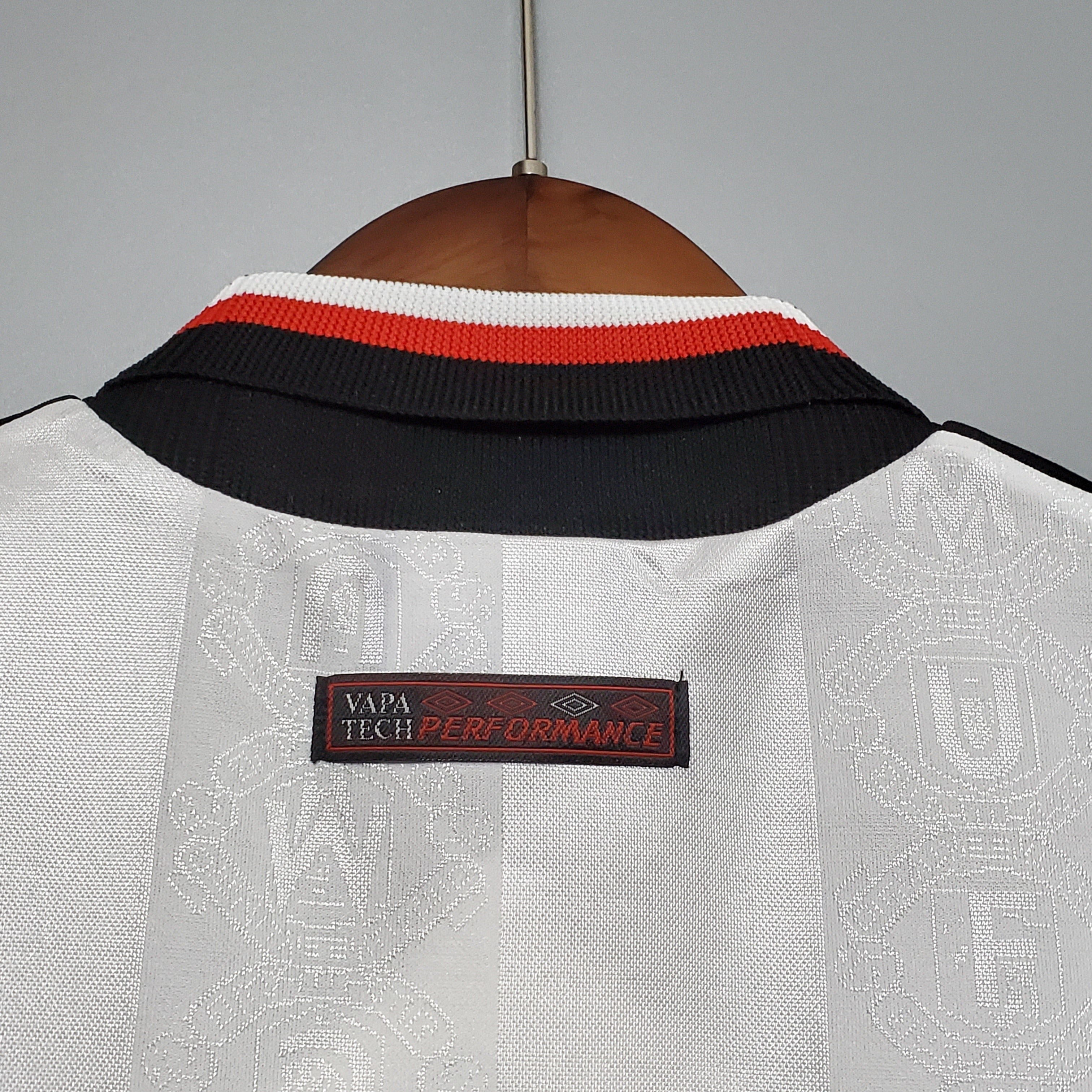 1990s Manchester United Retro Football Shirt | White Black Red Home