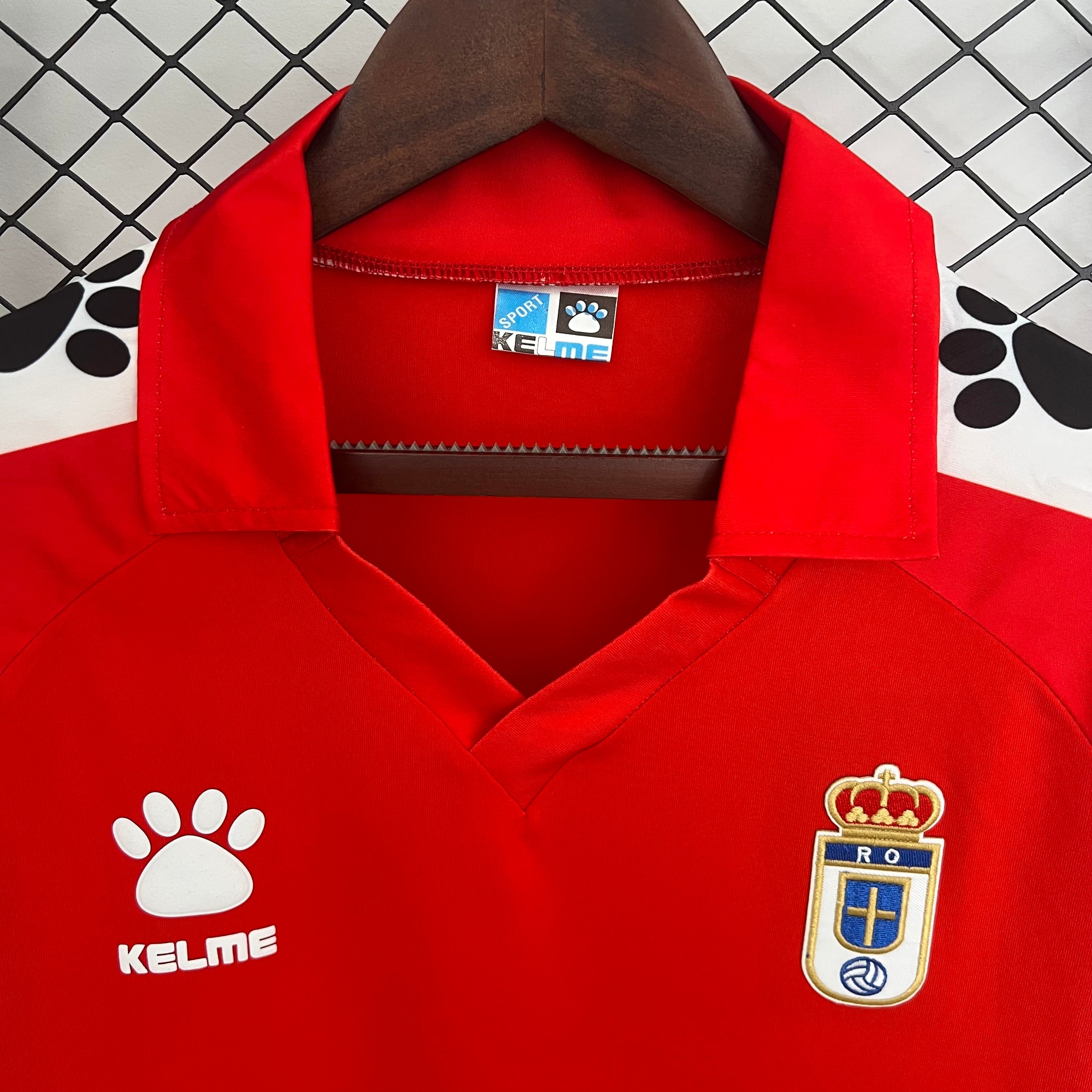 1990s Sporting Gijon Retro Football Shirt | Red White Home