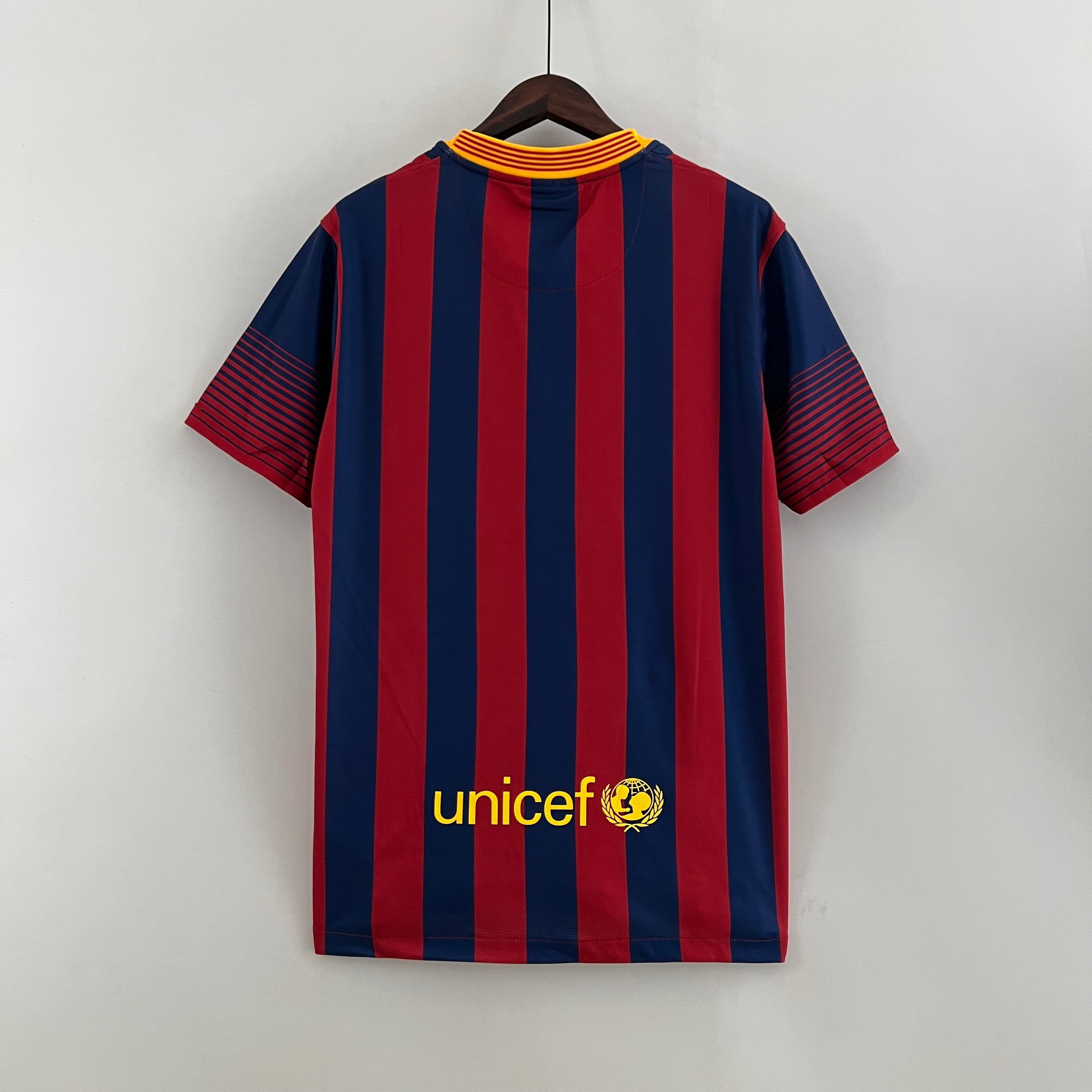 2010s Barcelona Retro Football Shirt | Red Navy Home