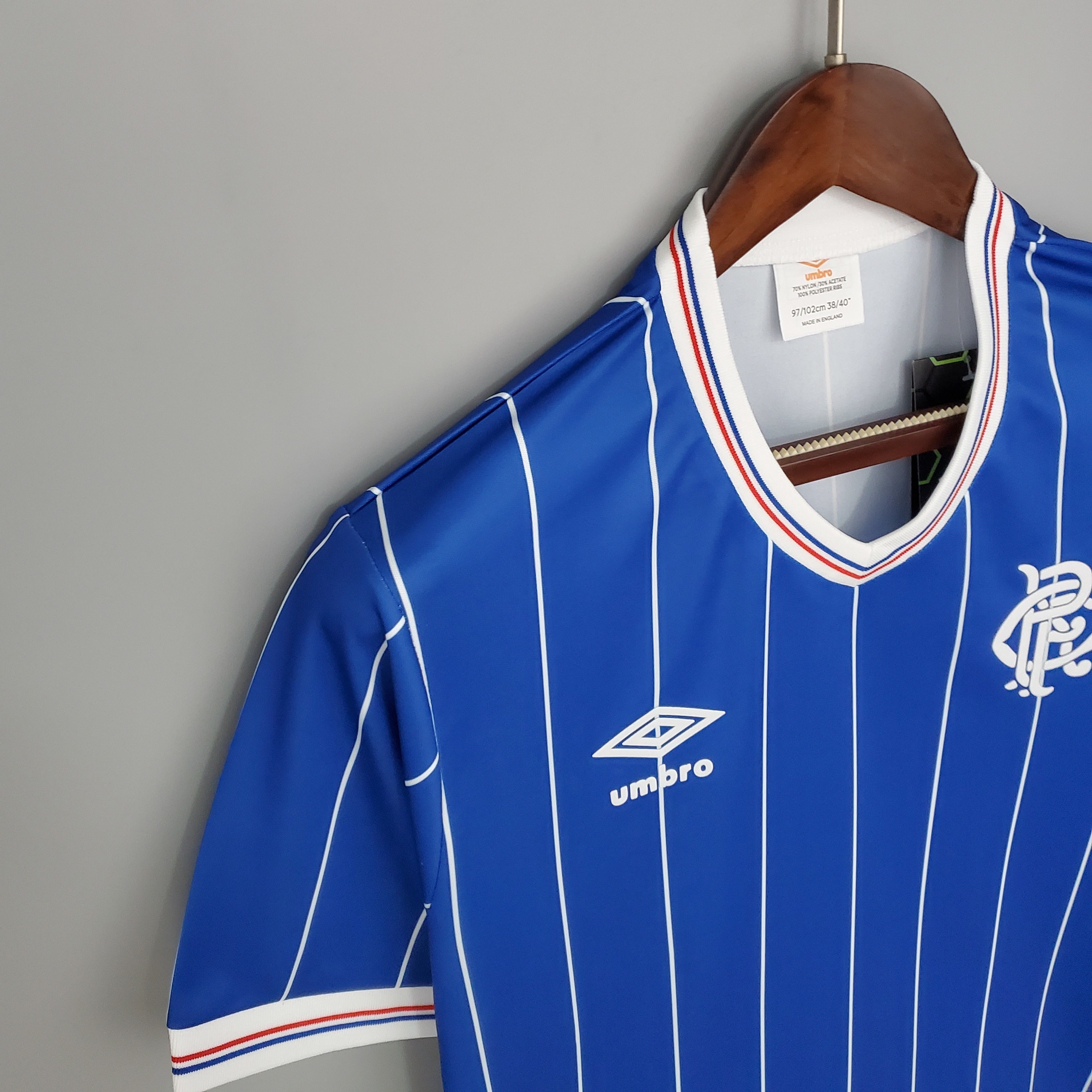 1980s Rangers Retro Football Shirt | Blue White Home