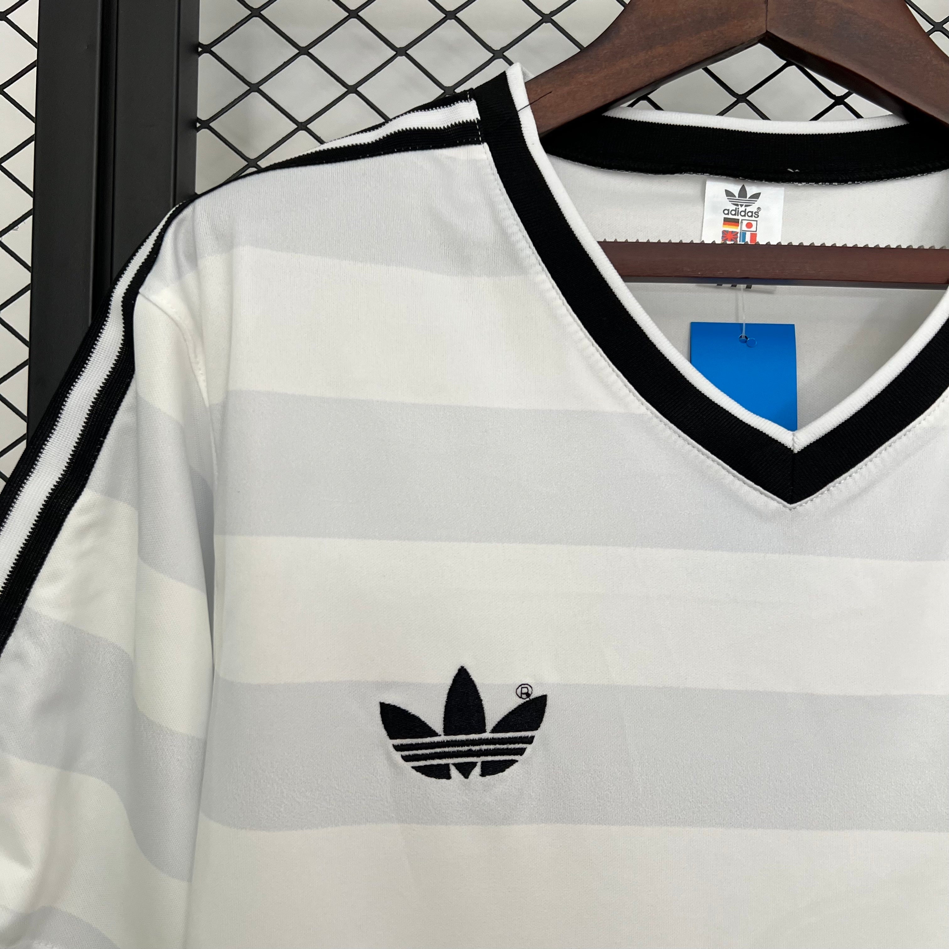 1980s Germany Retro Football Shirt | White Black Home