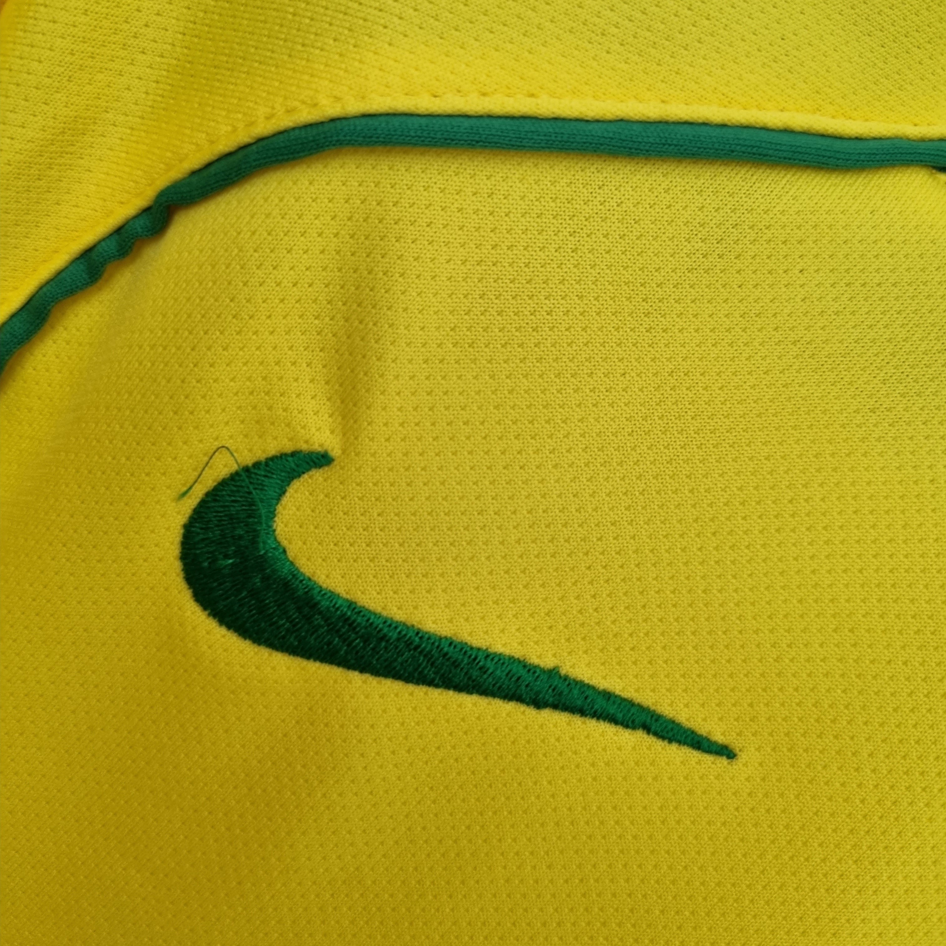 2000s Brazil Retro Football Shirt | Yellow Green Home