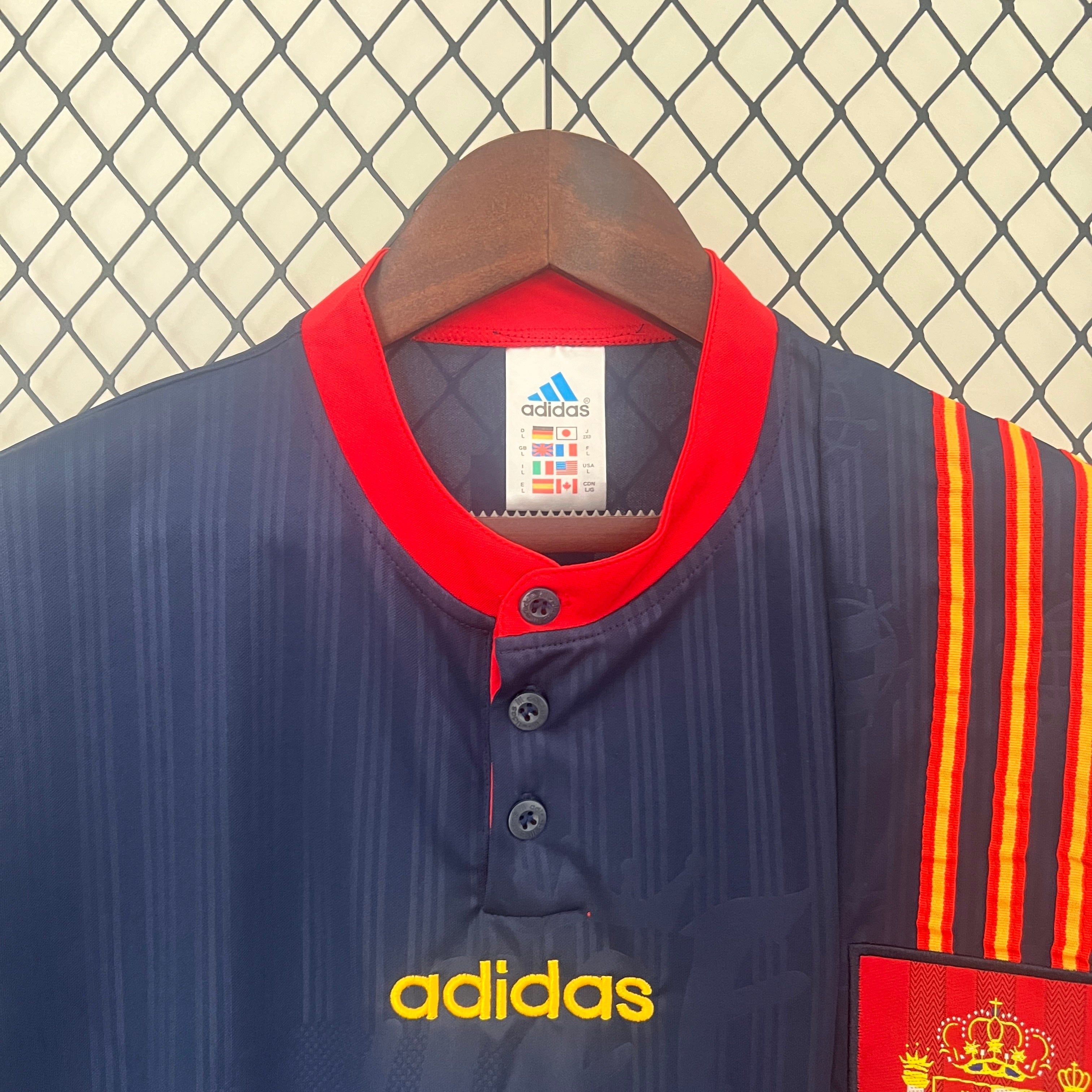 1990s Spain Retro Football Shirt | Navy Red Home