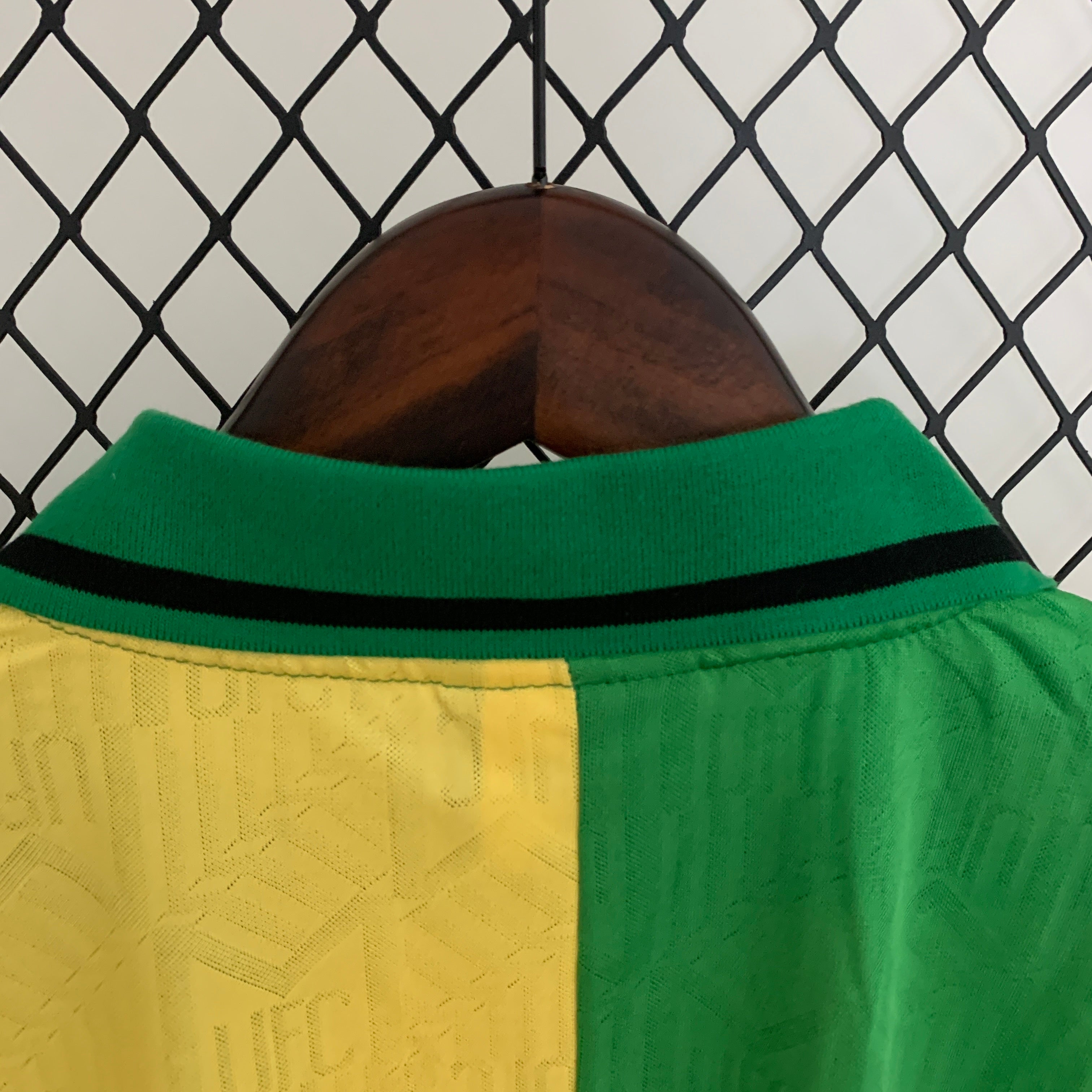 1990s Manchester United Retro Football Shirt | Yellow Green Home