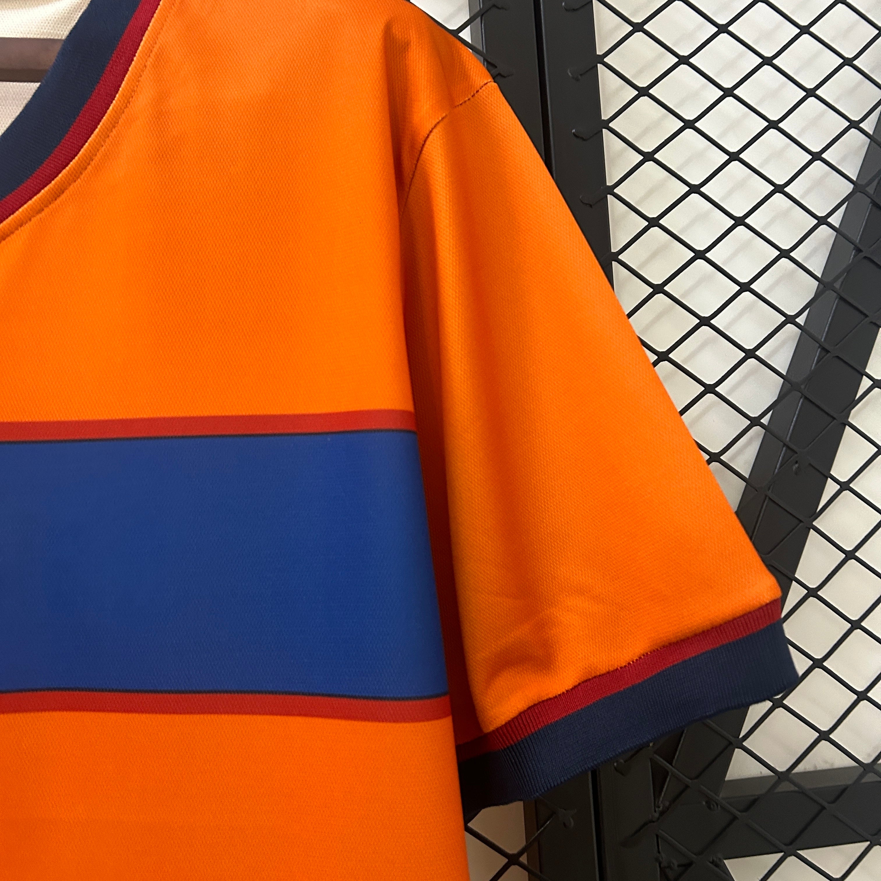 1990s Barcelona Retro Football Shirt | Orange Blue Home