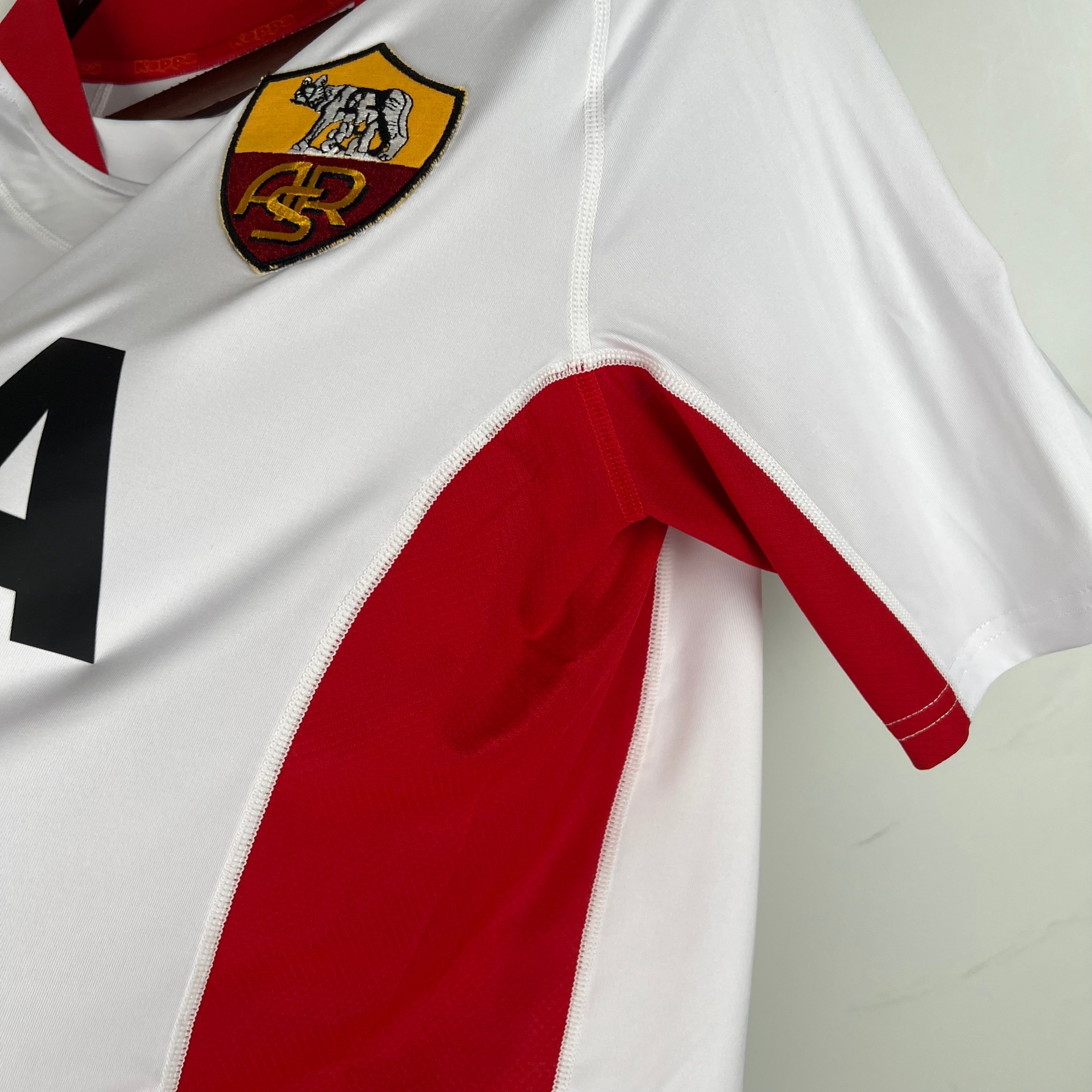 2000s AS Roma Retro Football Shirt | White Red Home