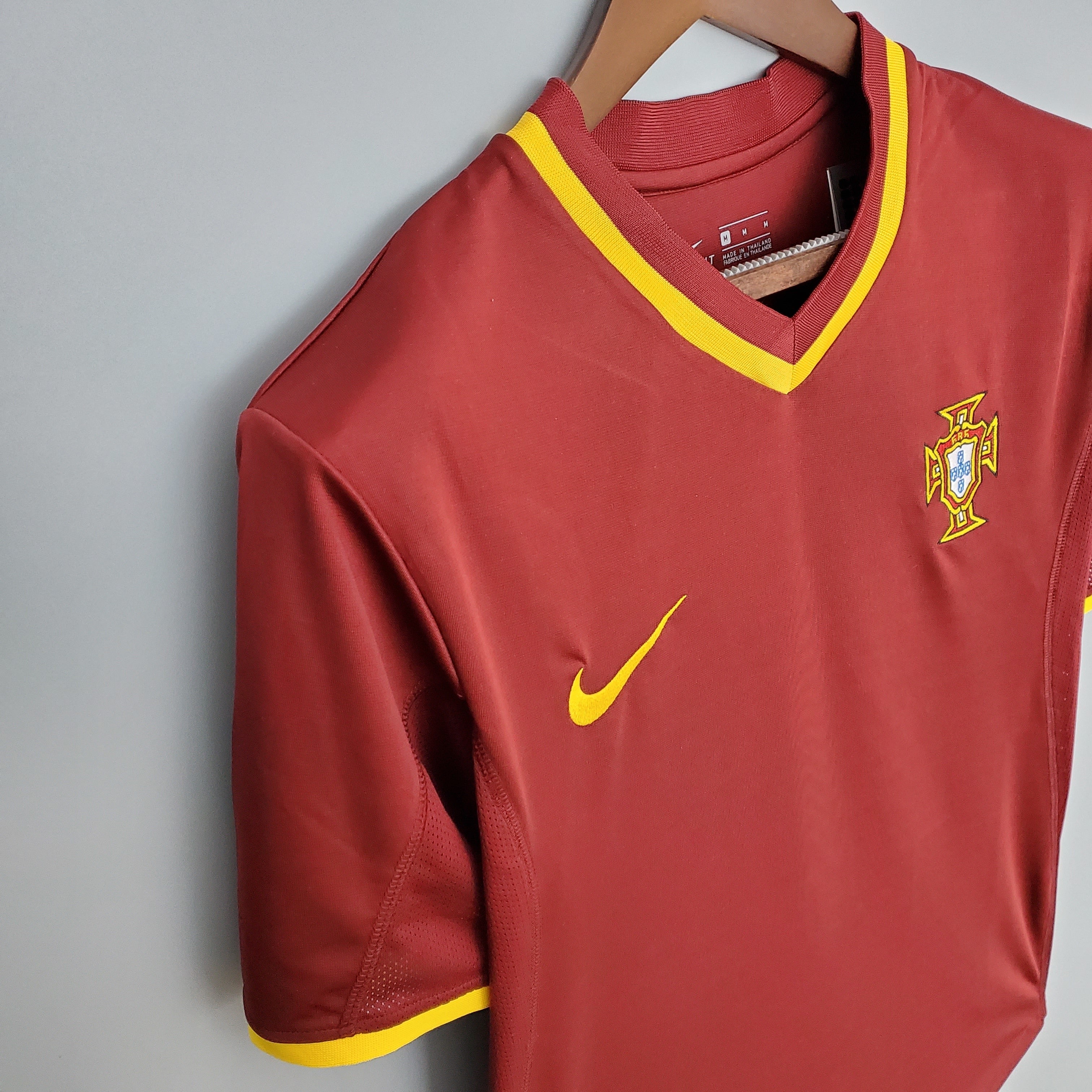 1990s Portugal Retro Football Shirt | Red Yellow Home