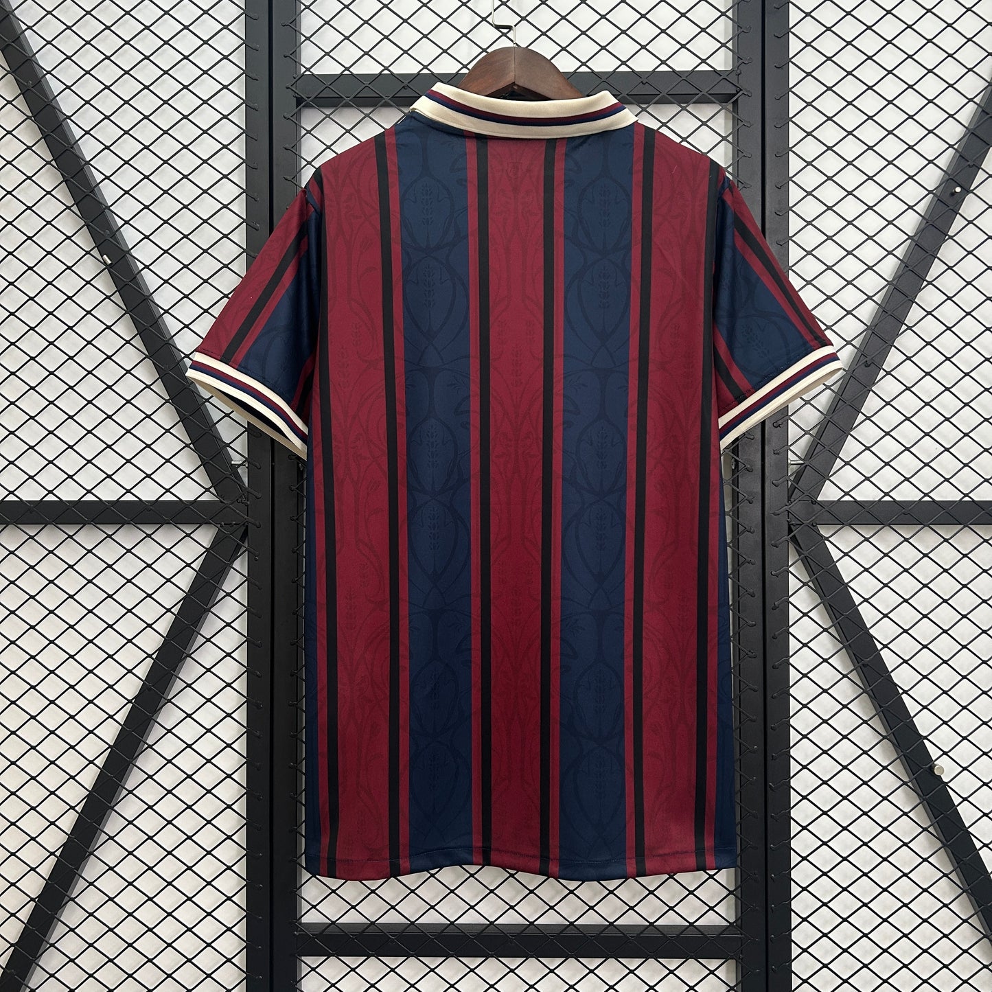 1990s Barcelona Retro Football Shirt | Burgundy Navy Third