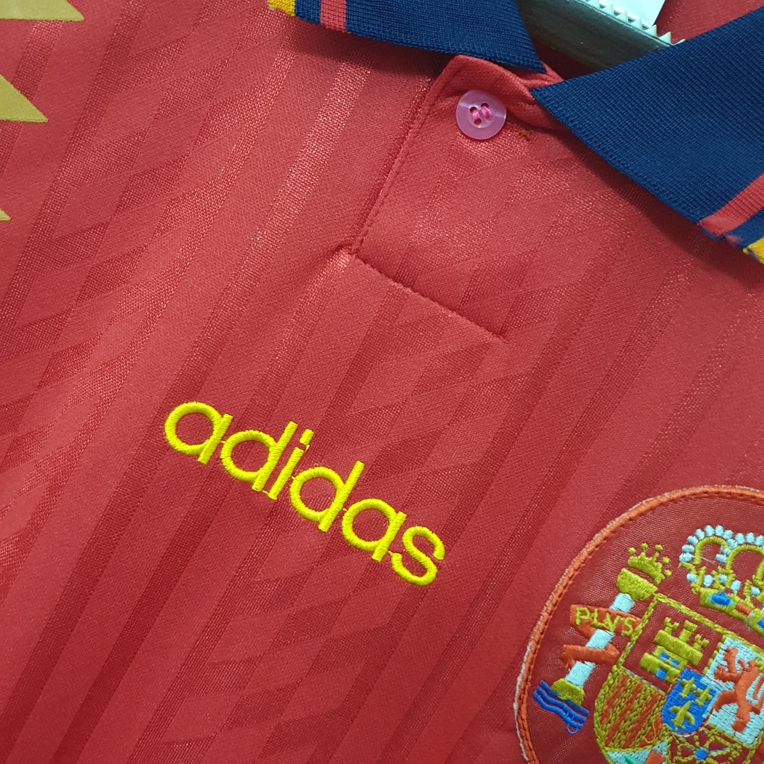 1990s Spain Retro Football Shirt | Red Yellow Home