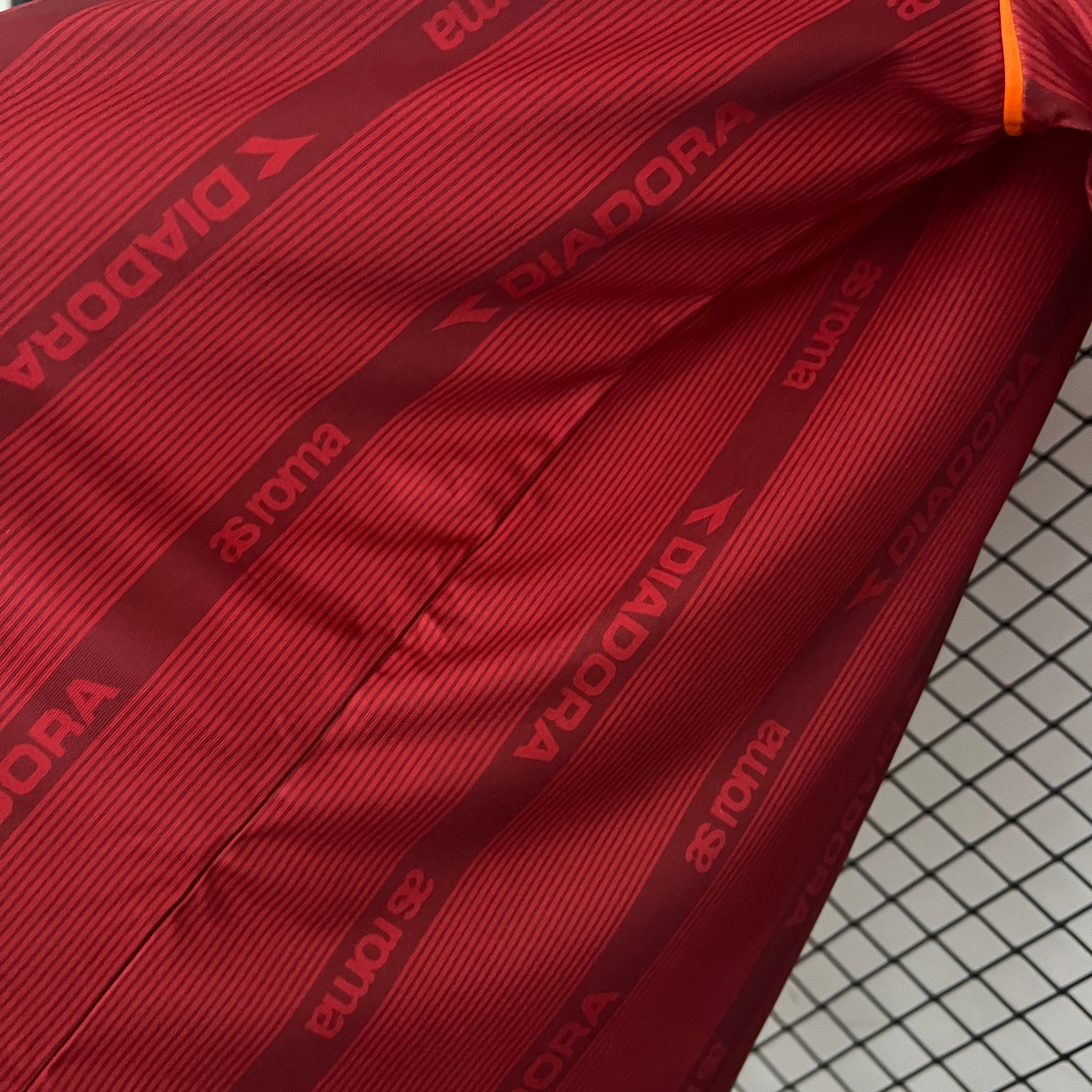 1990s AS Roma Retro Football Shirt | Maroon Orange Home