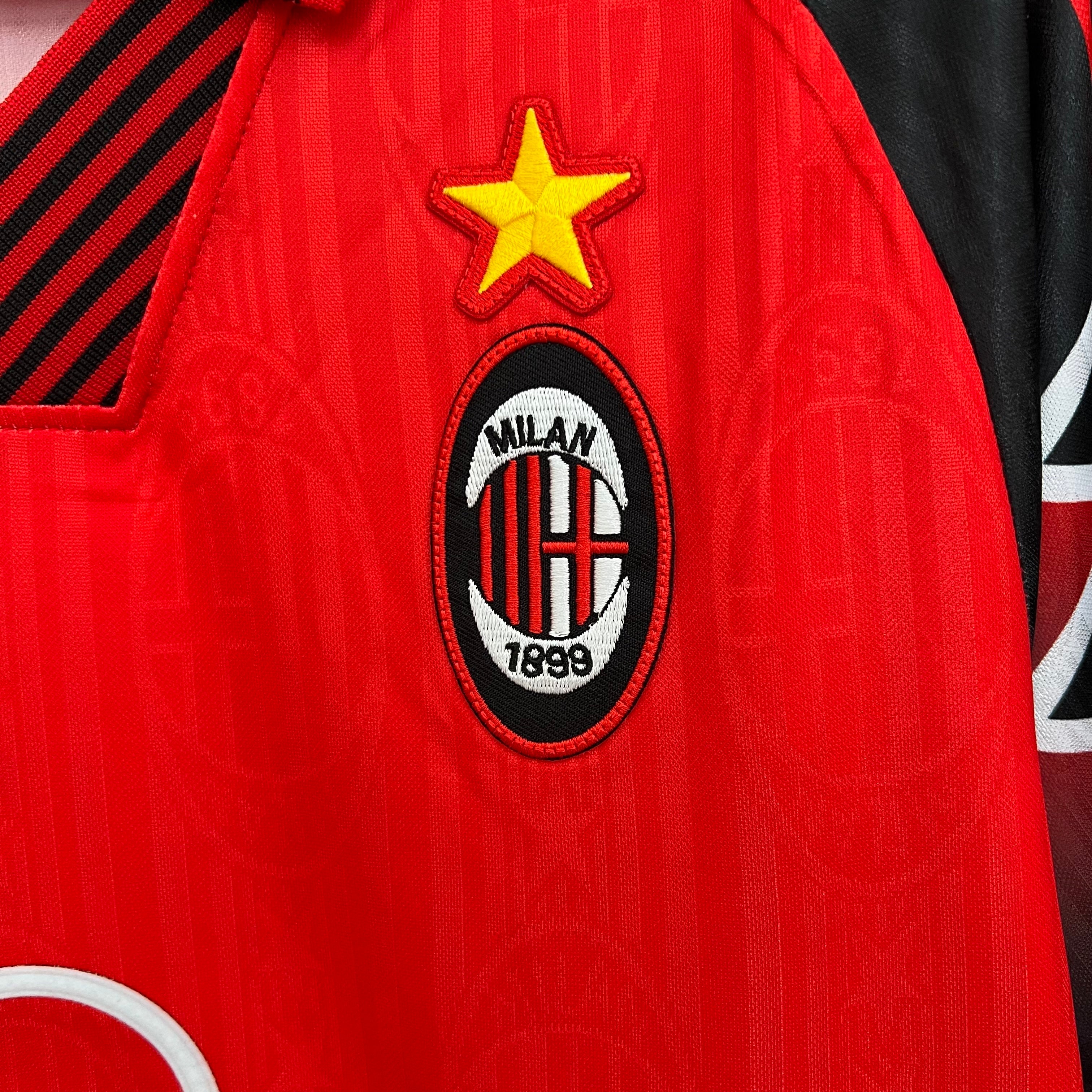 1990s AC Milan Retro Football Shirt | Red Black Home