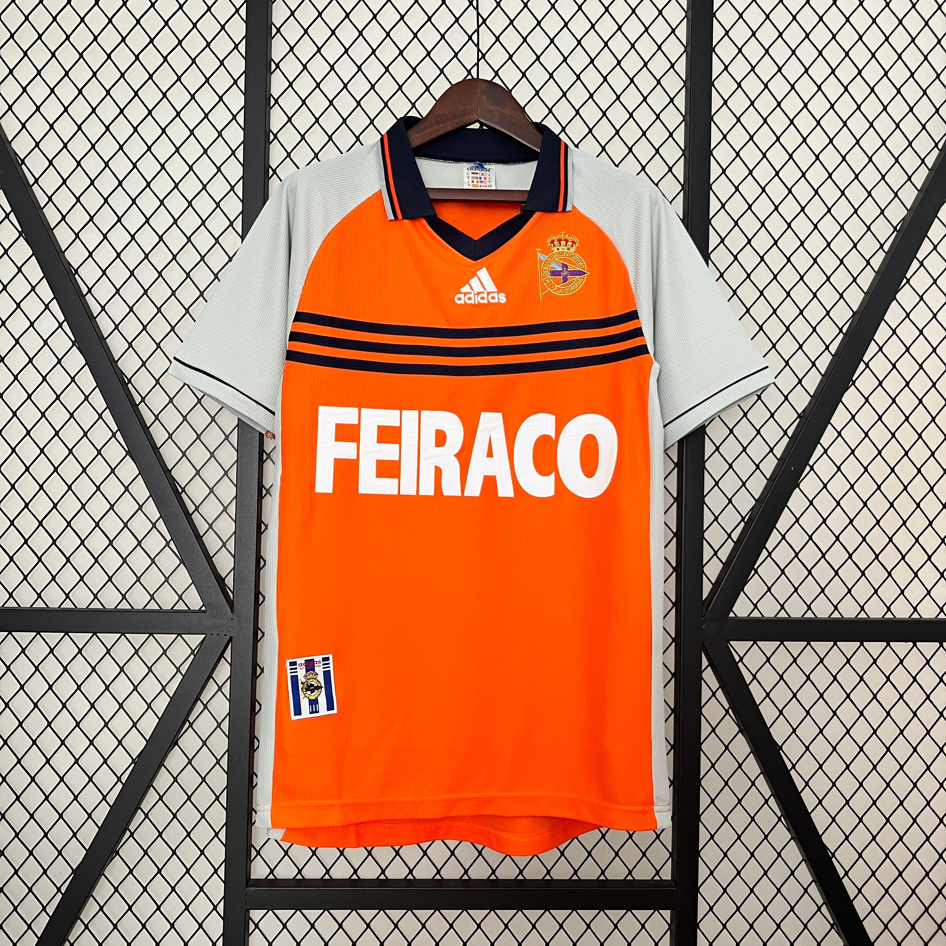 1990s Deportivo La Coruna Retro Football Shirt | Orange Grey Away