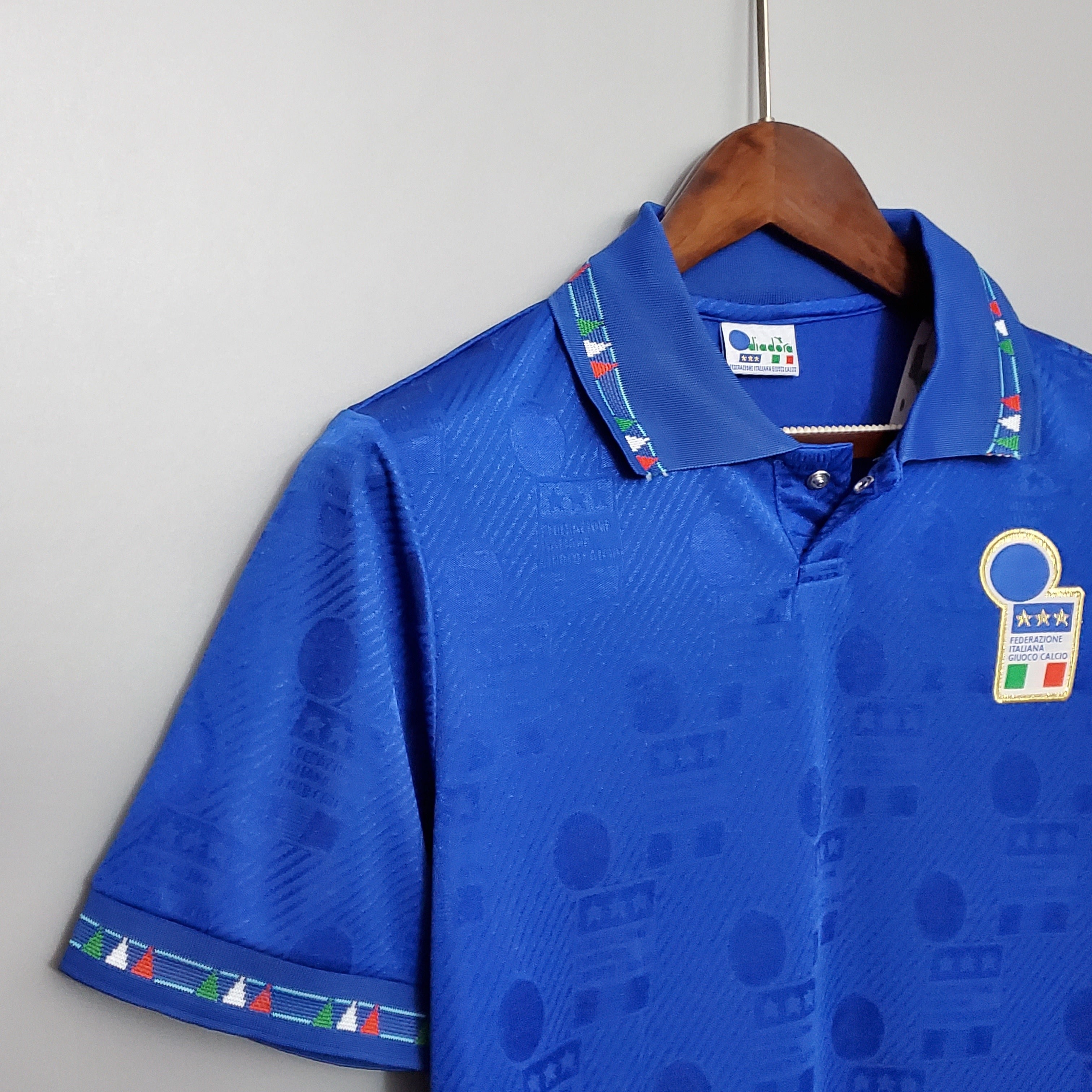 1990s Italy Retro Football Shirt | Blue White Third