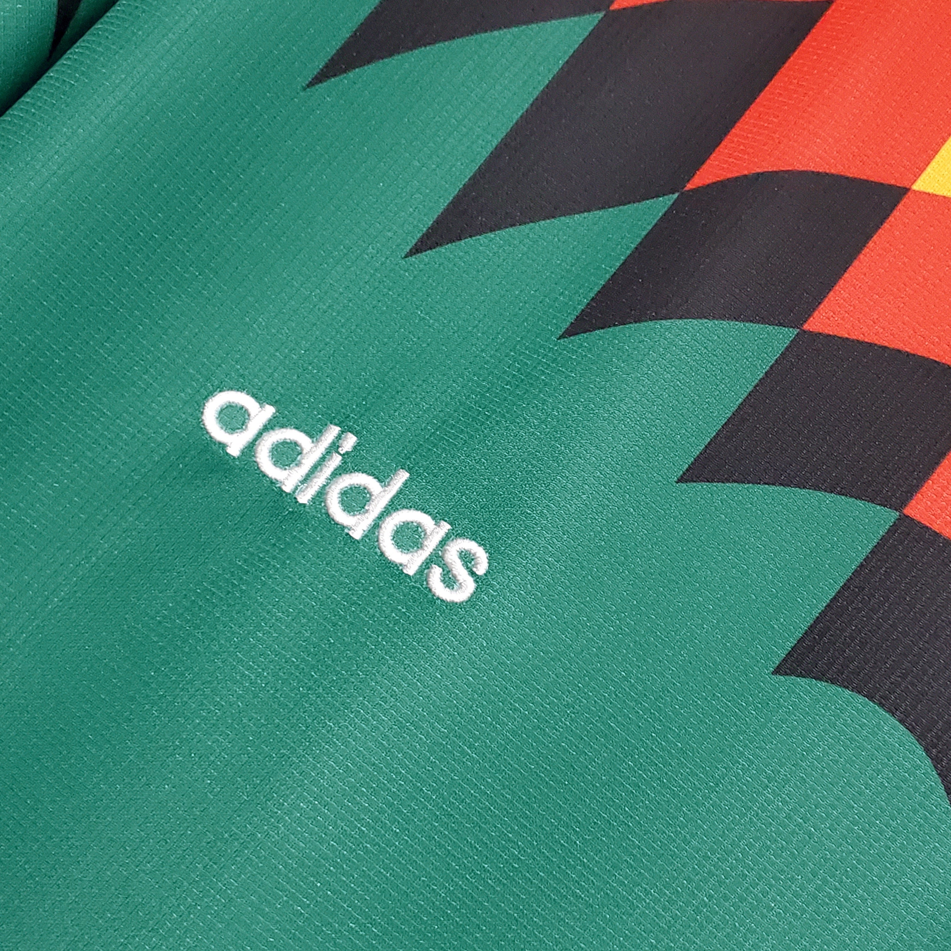 1990s Germany Retro Football Shirt | Green Red Yellow Home