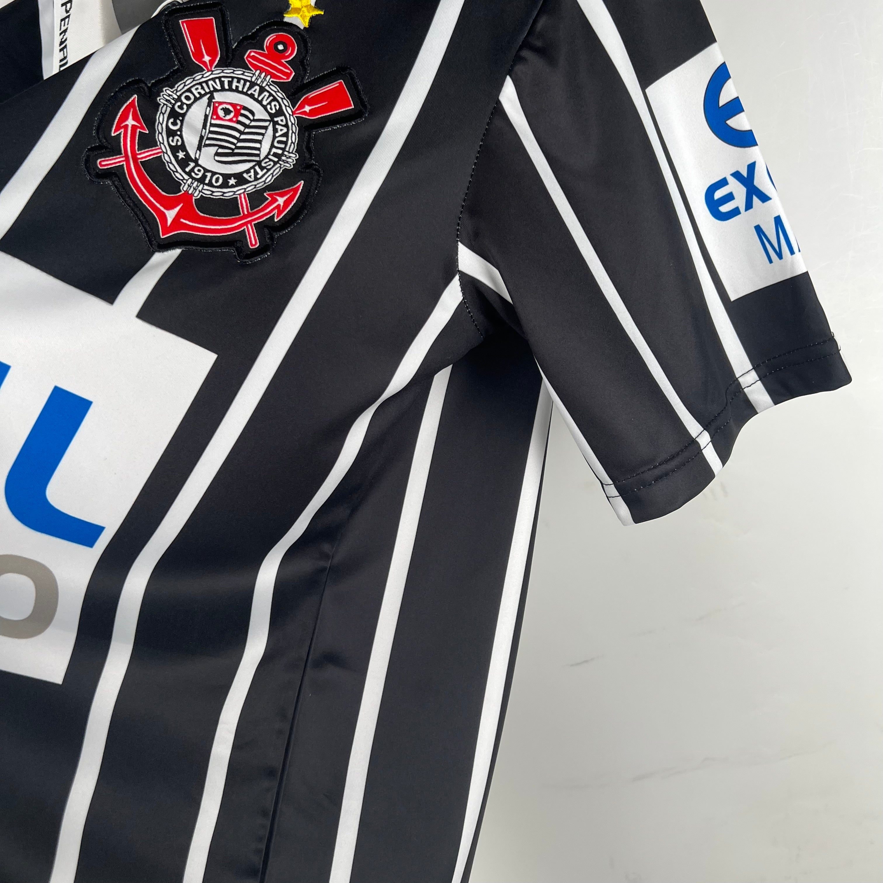 1990s Corinthians Retro Football Shirt | Black White Home